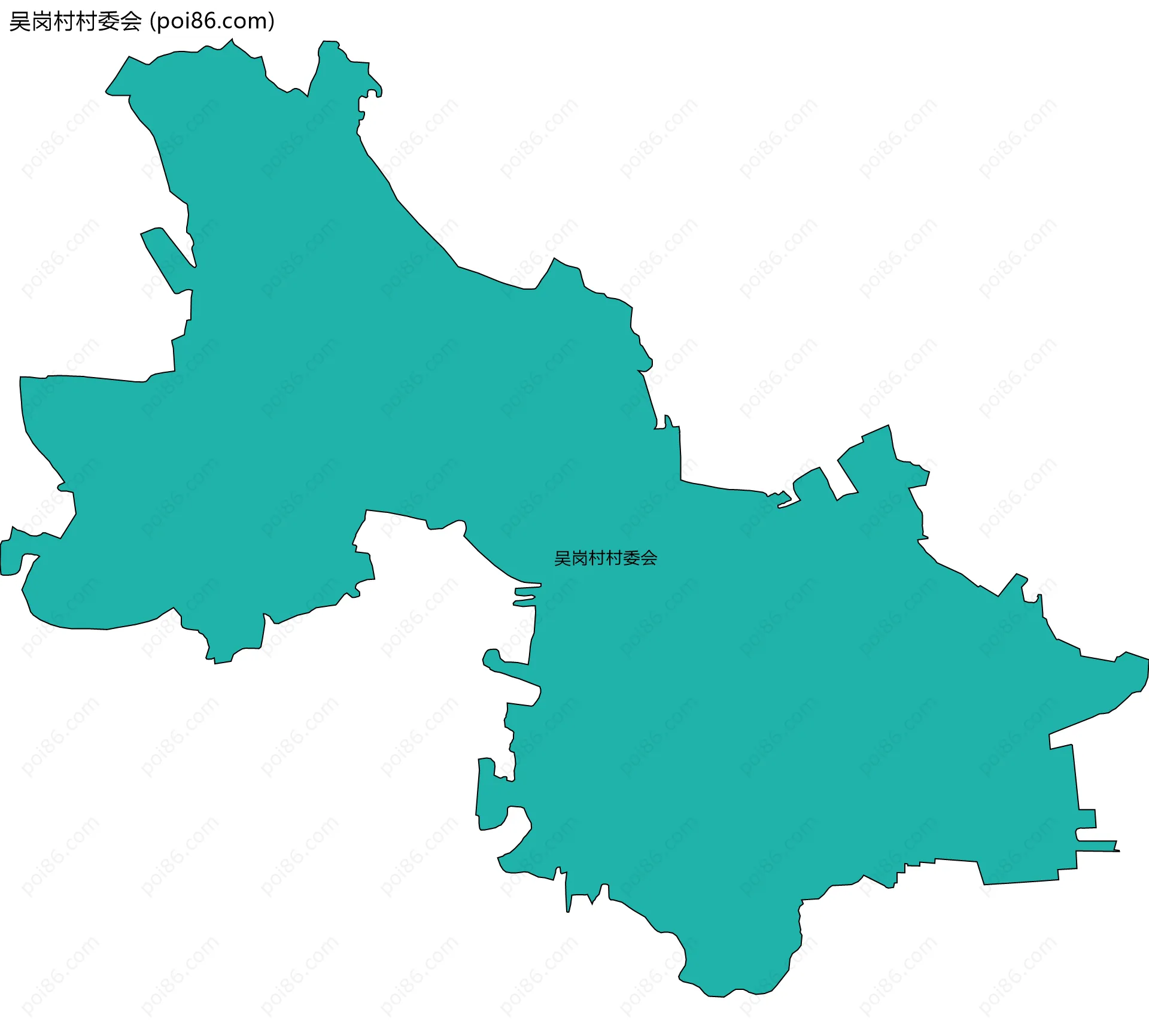 吴岗村村委会边界地图