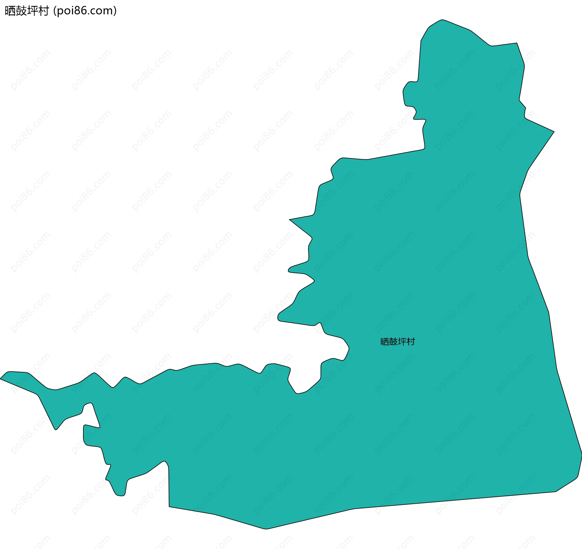 晒鼓坪村边界地图