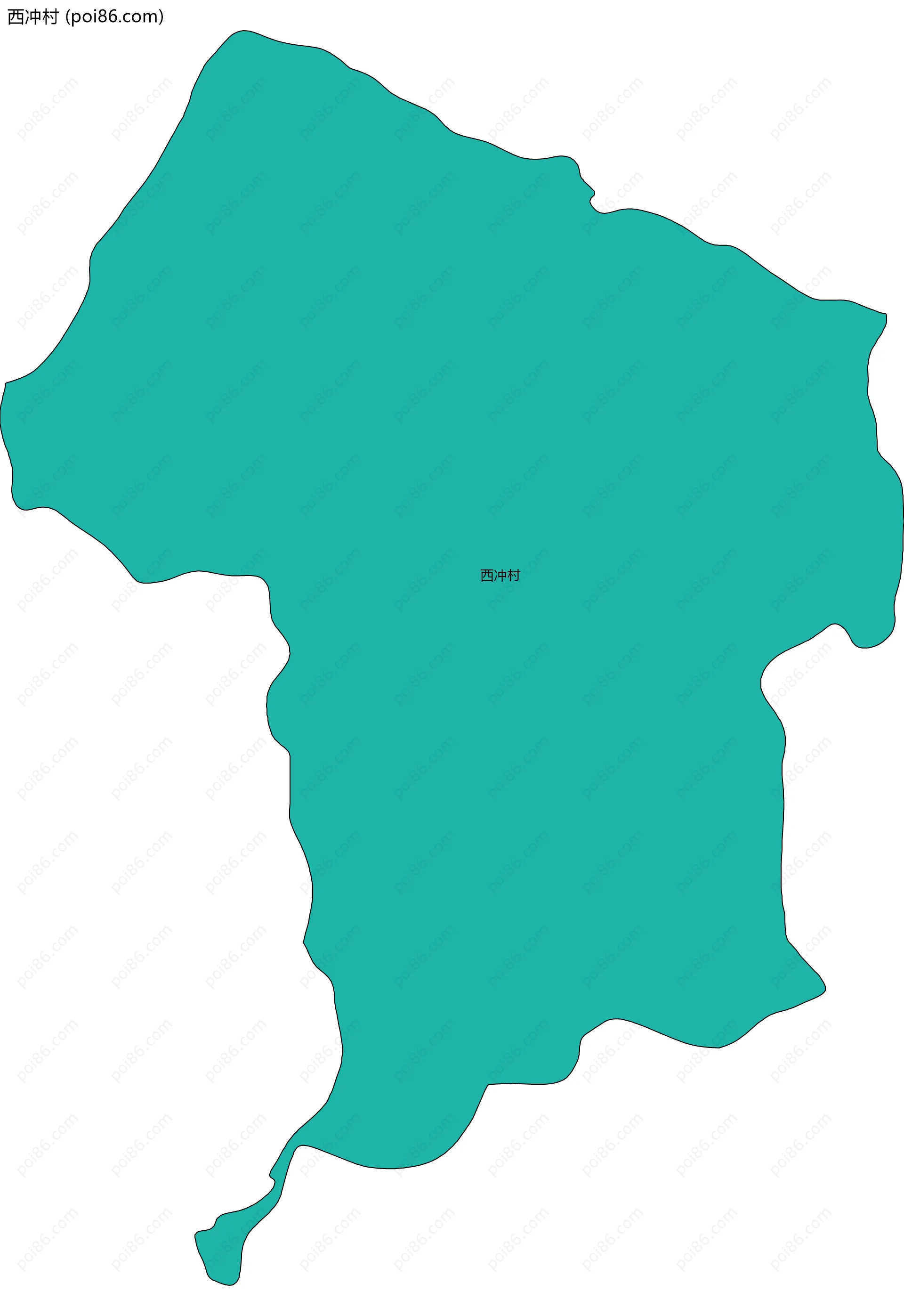 西冲村边界地图