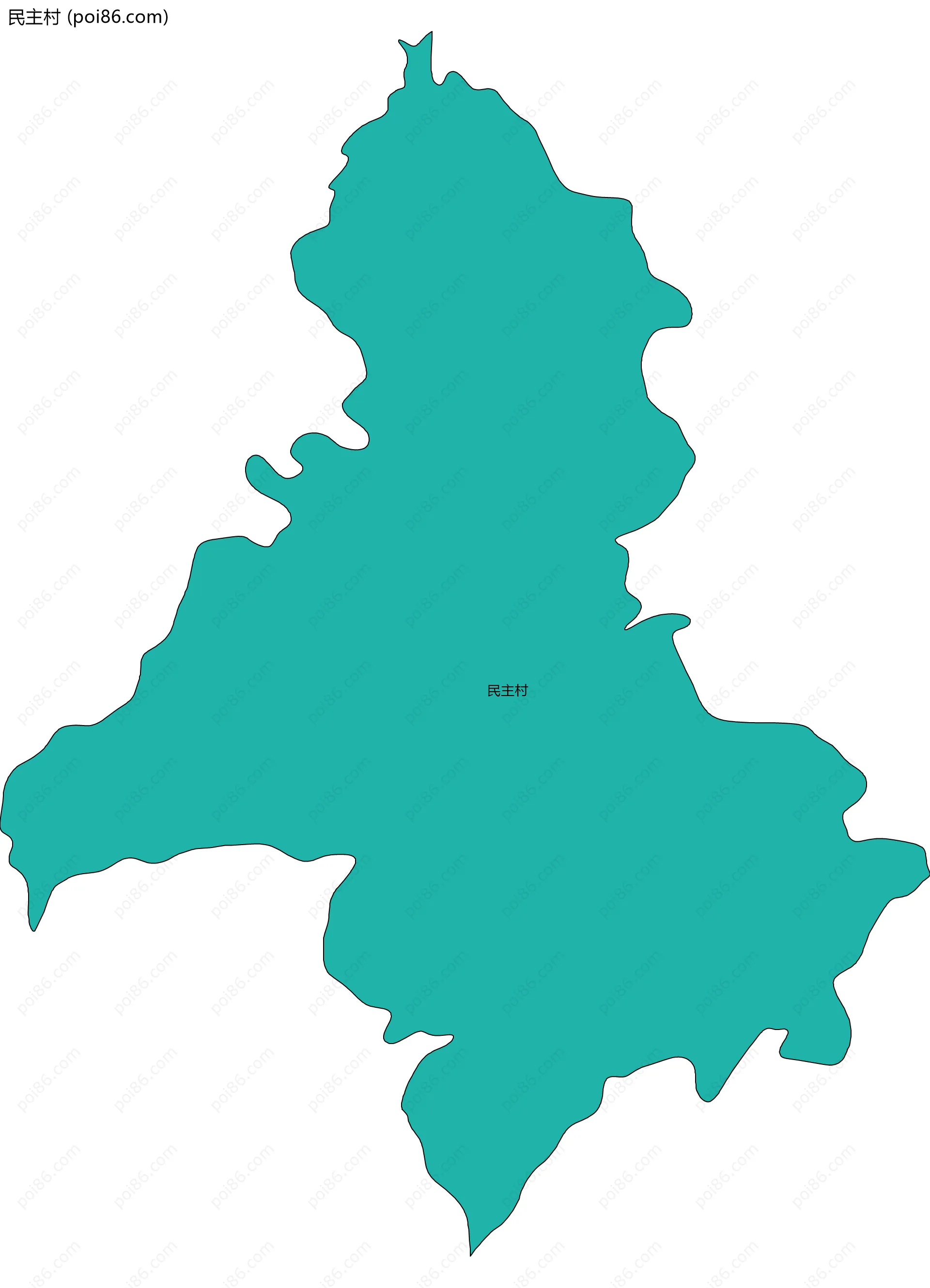 民主村边界地图