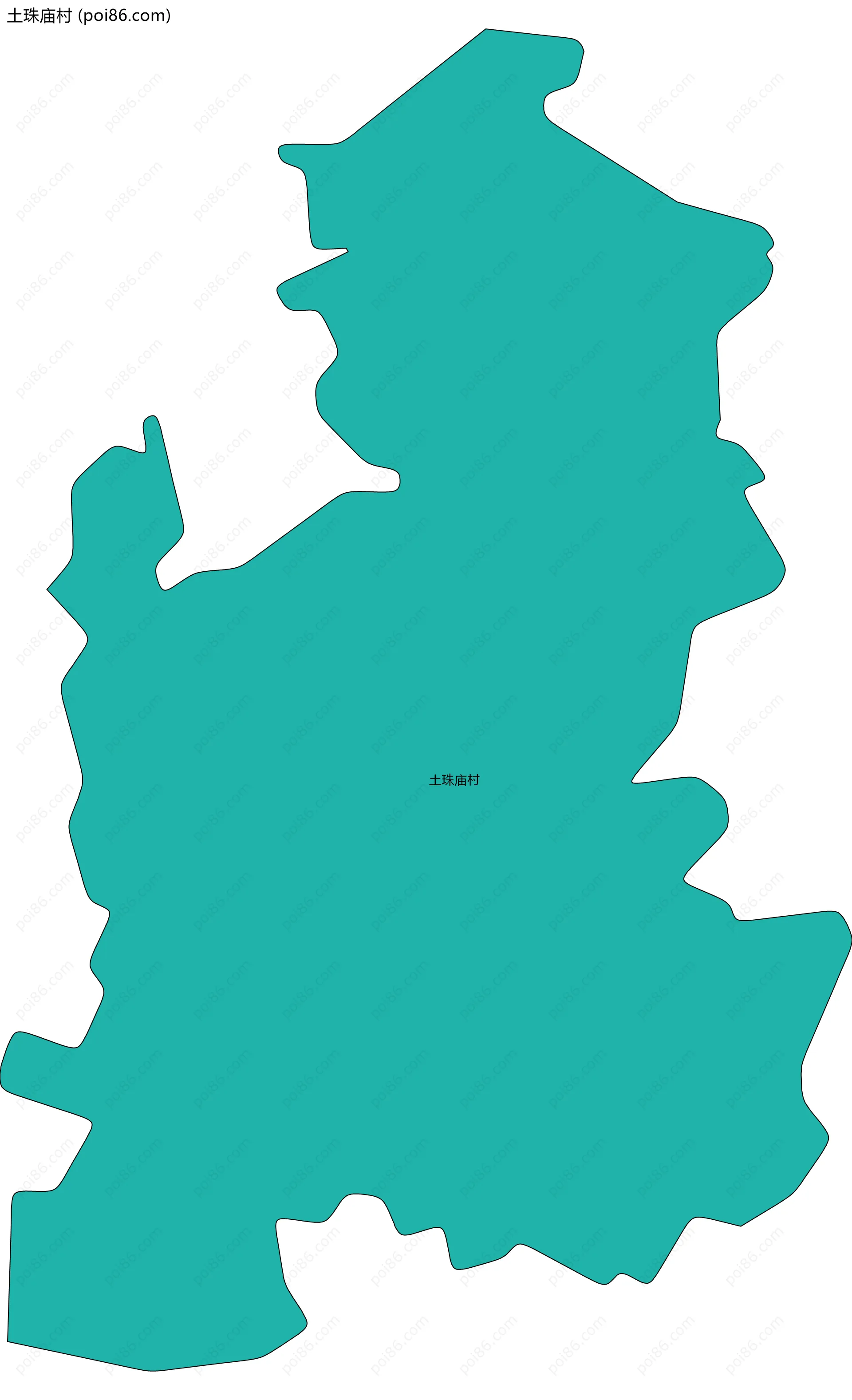 土珠庙村边界地图