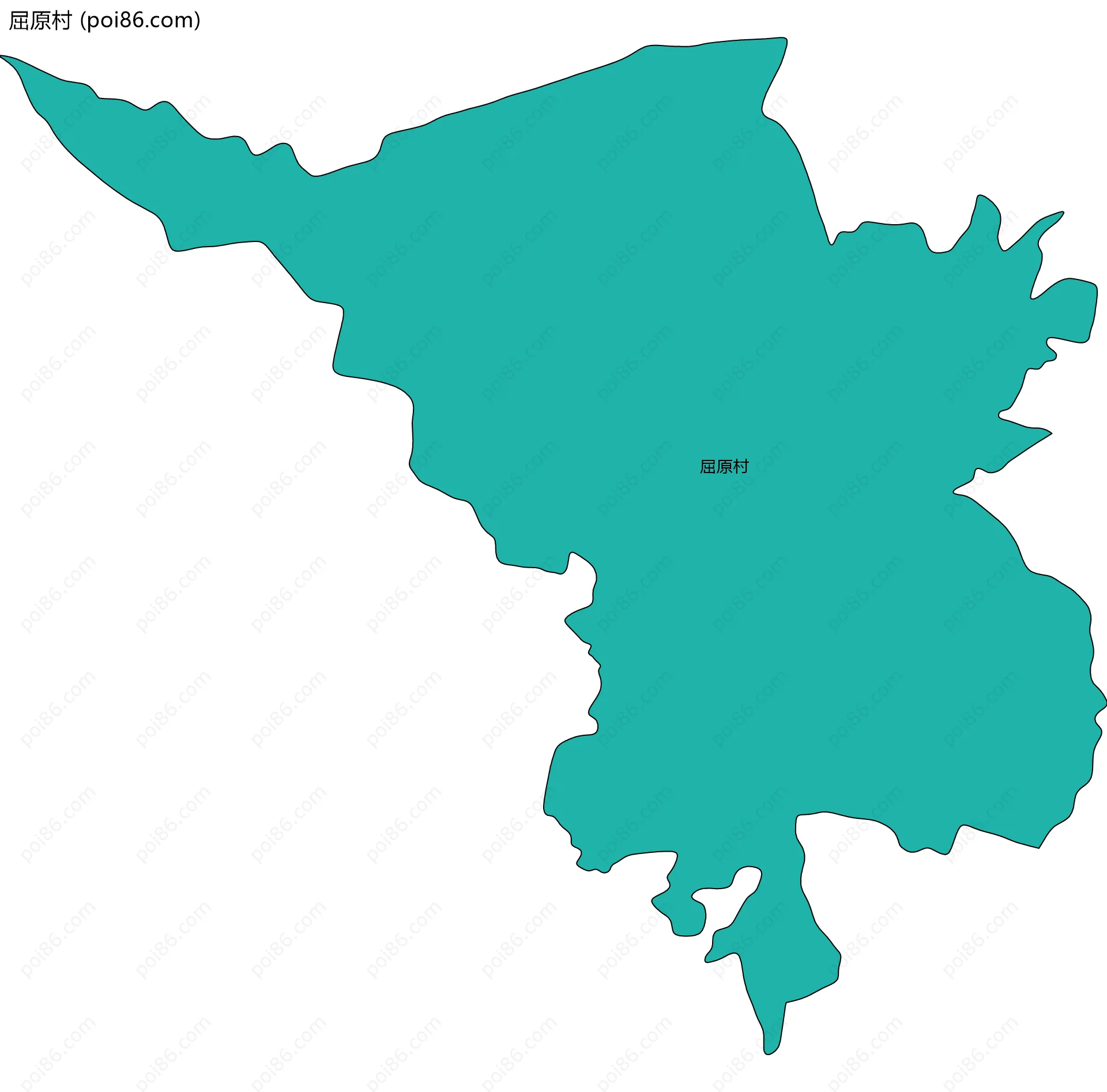 屈原村边界地图