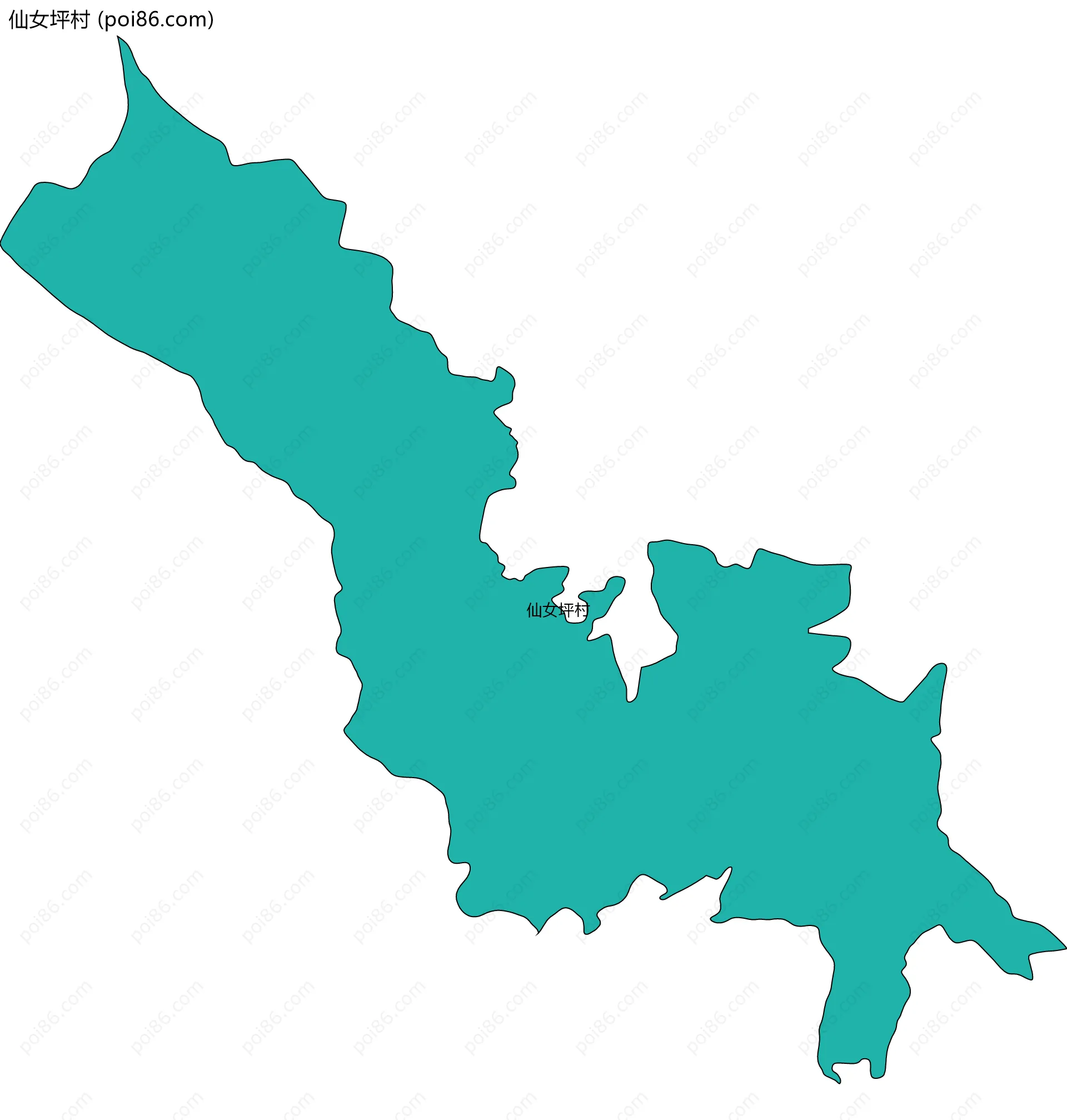 仙女坪村边界地图