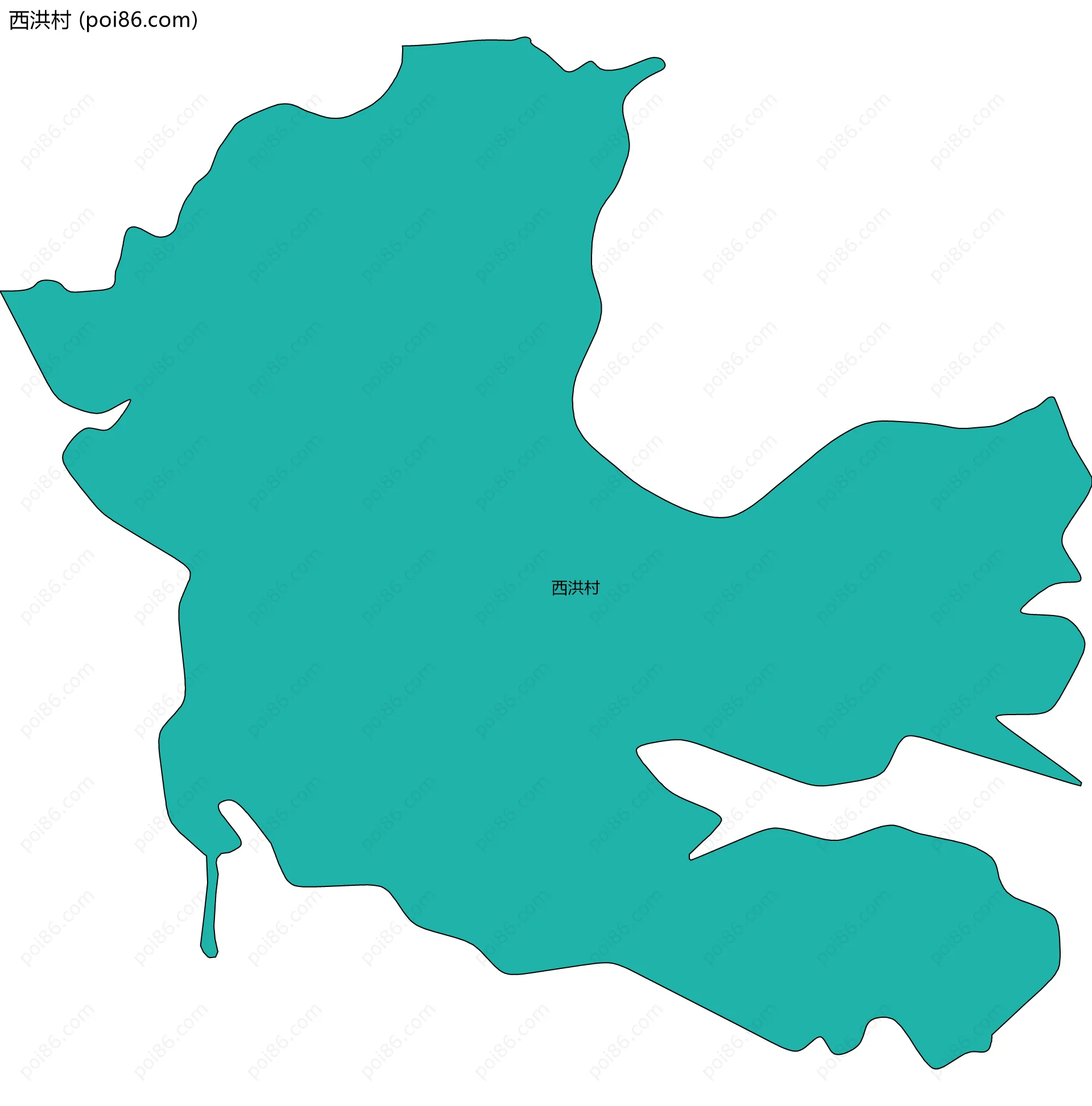 西洪村边界地图