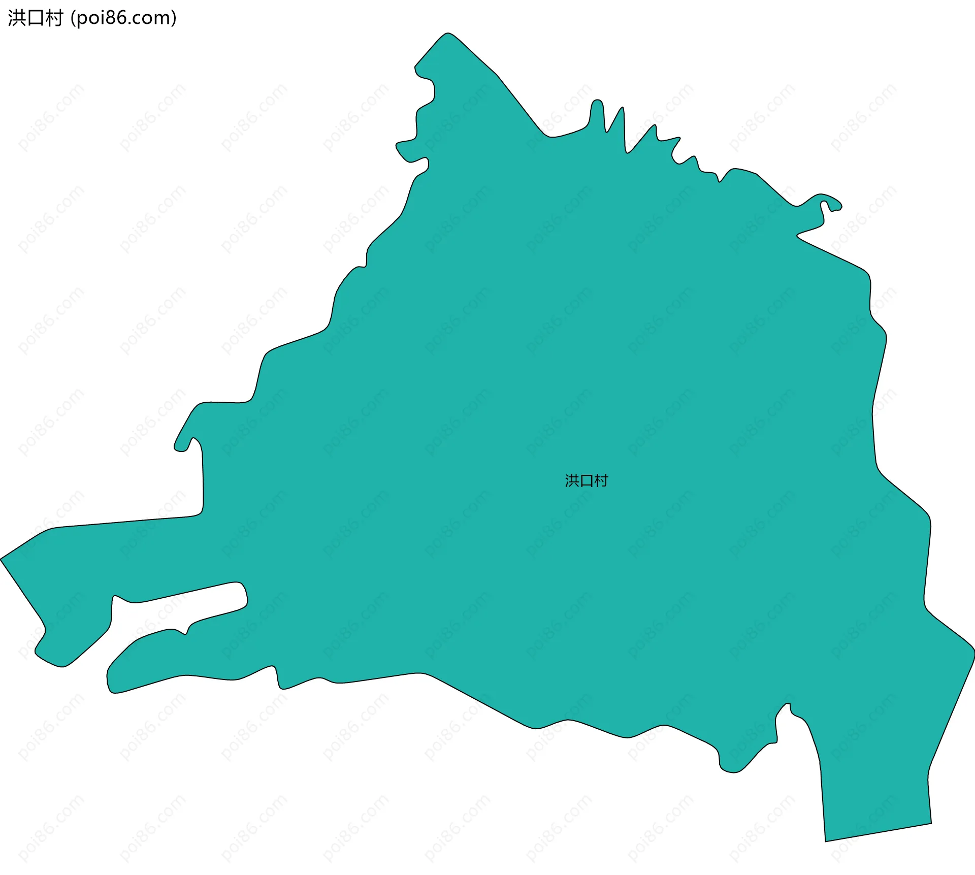 洪口村边界地图