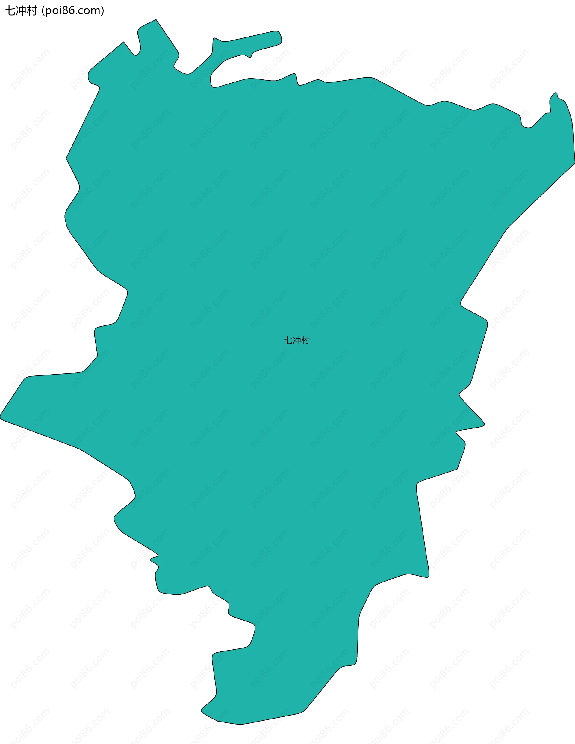 七冲村边界地图