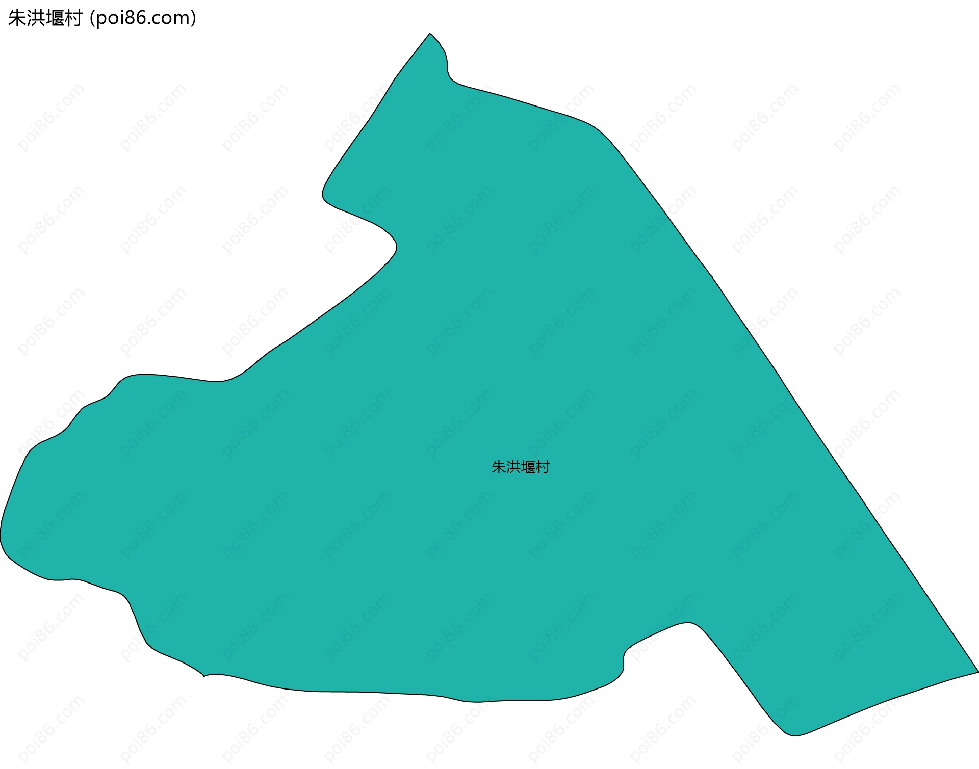 朱洪堰村边界地图