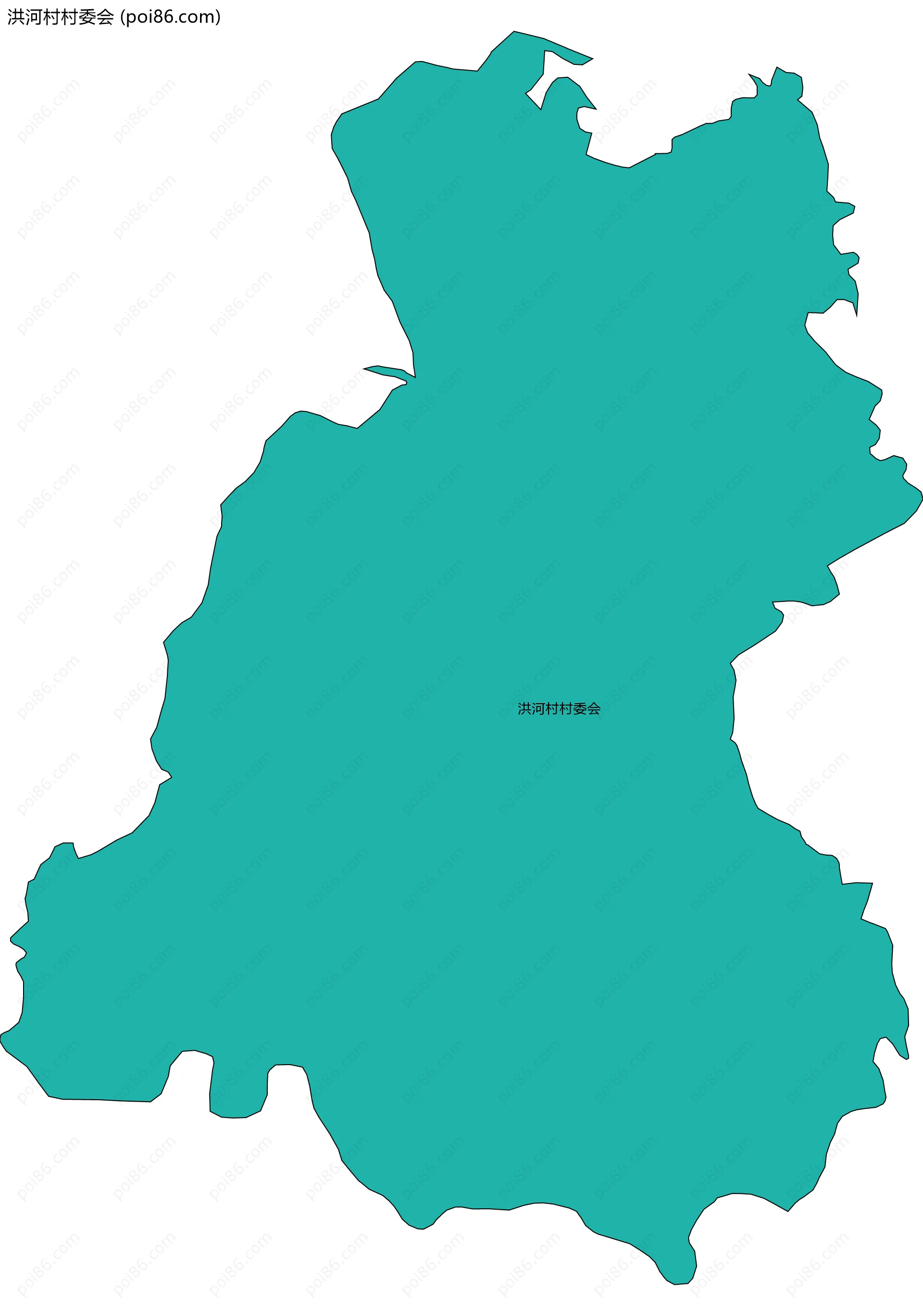 洪河村村委会边界地图