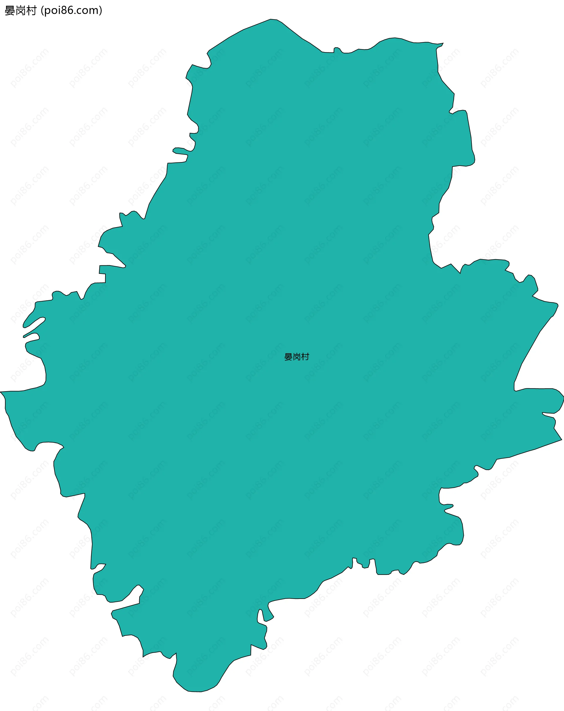 晏岗村边界地图