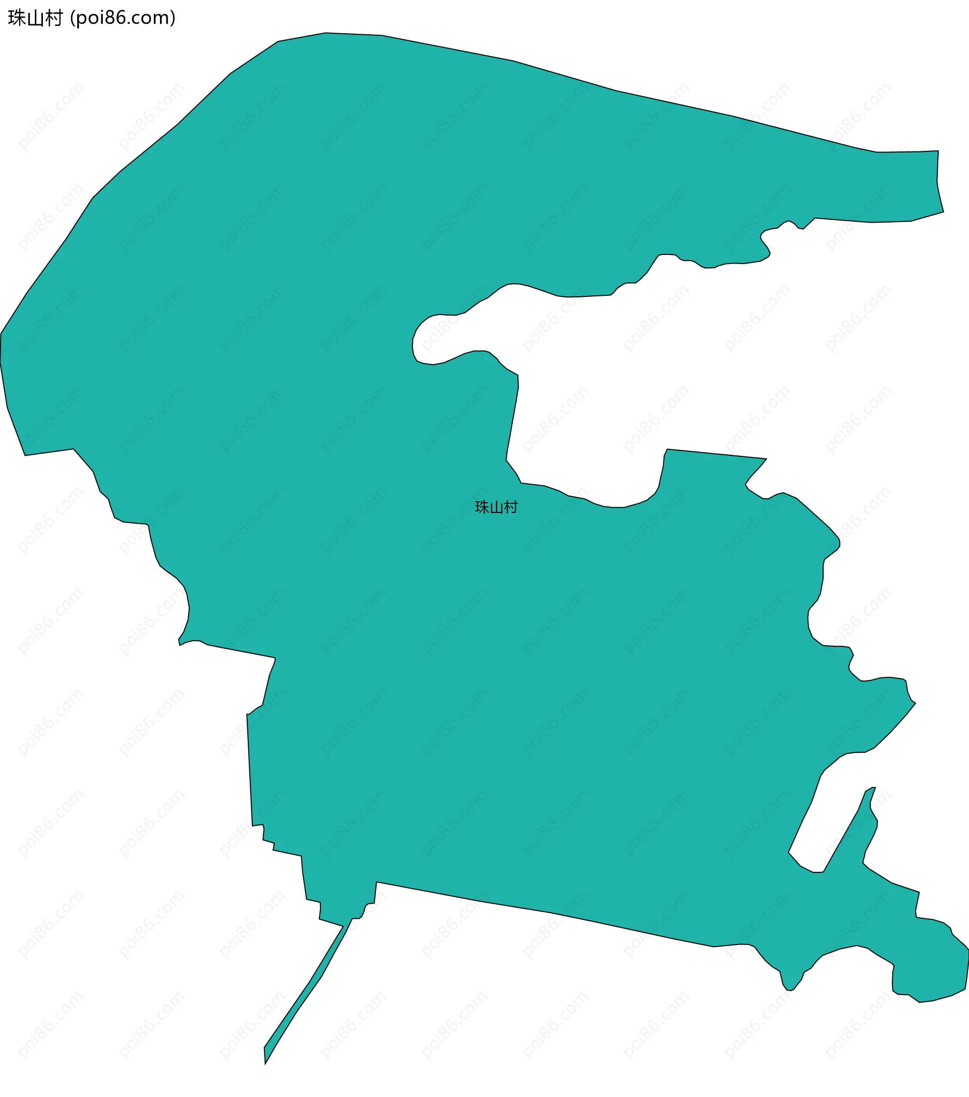 珠山村边界地图