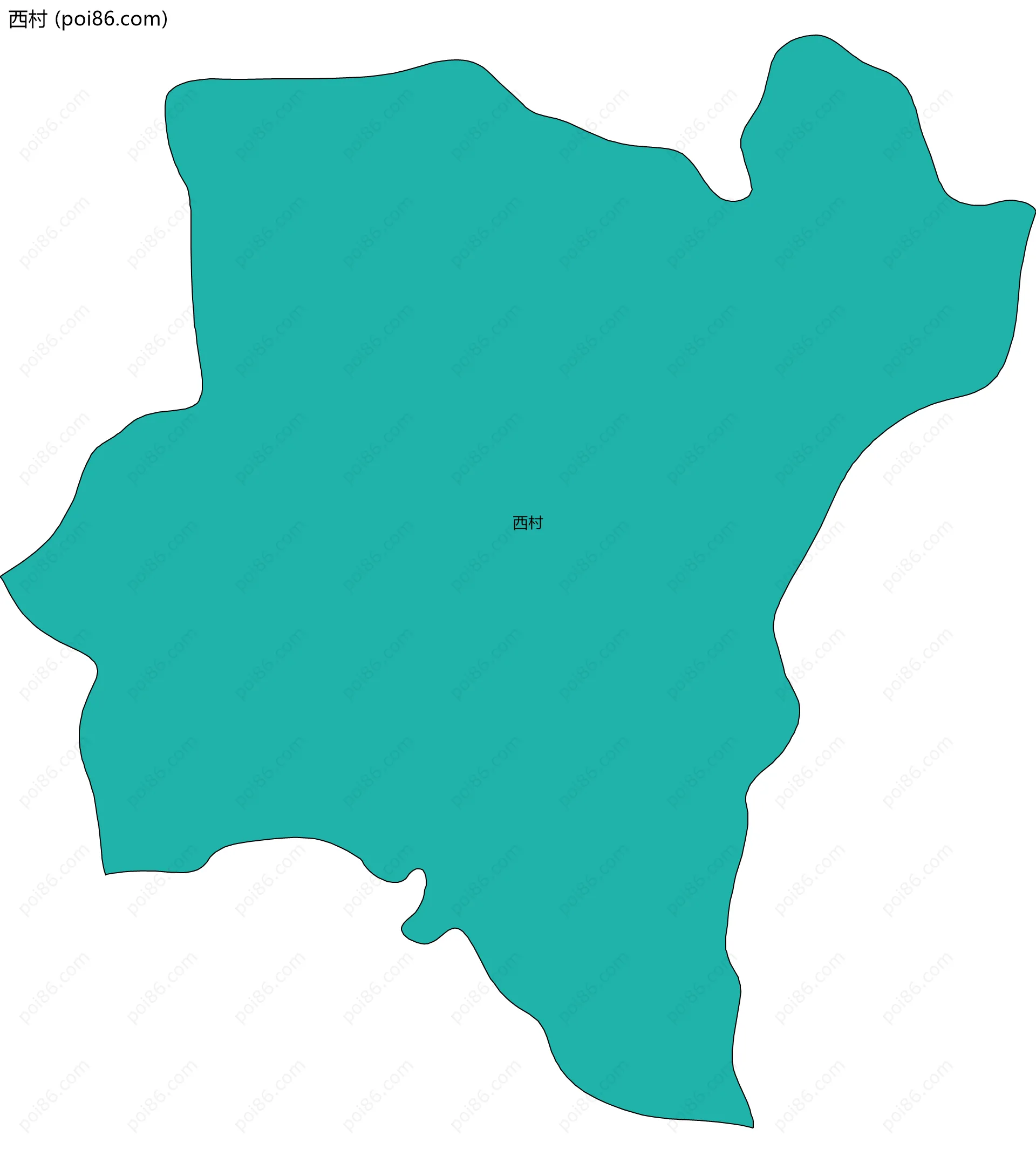 西村边界地图