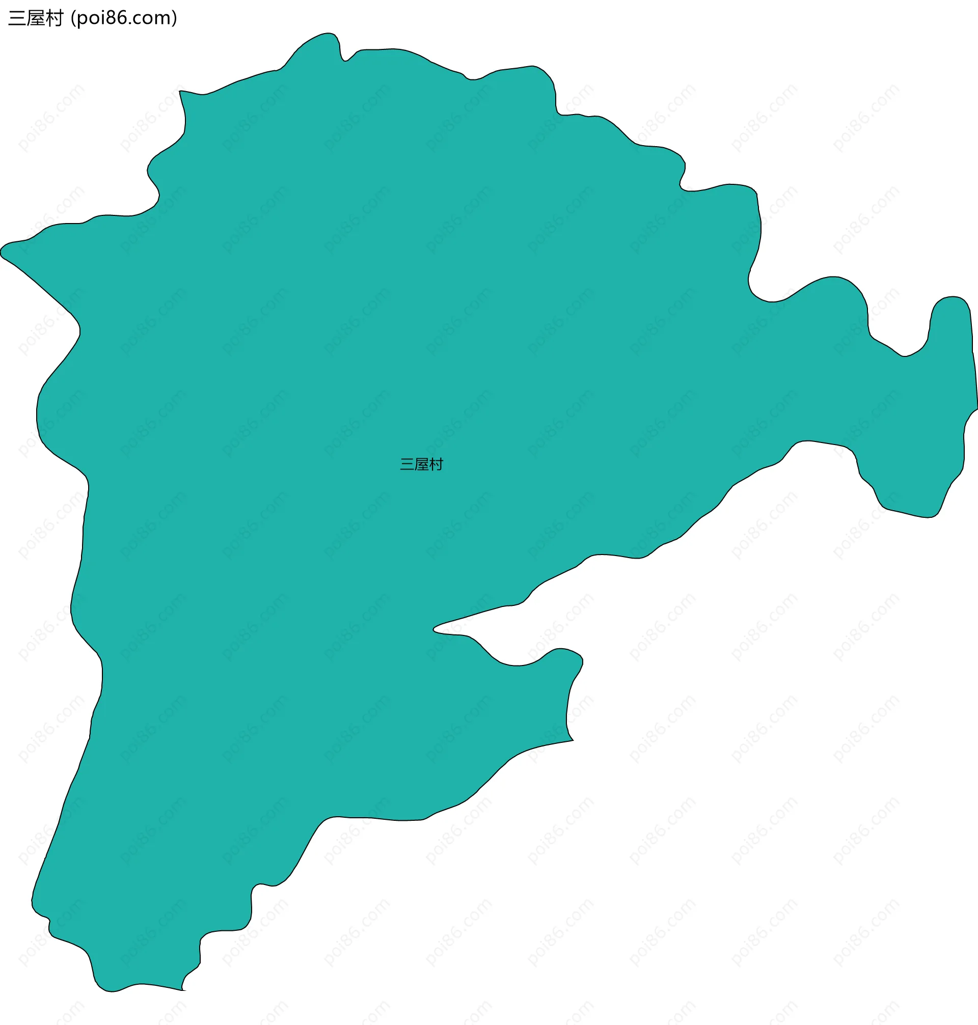 三屋村边界地图