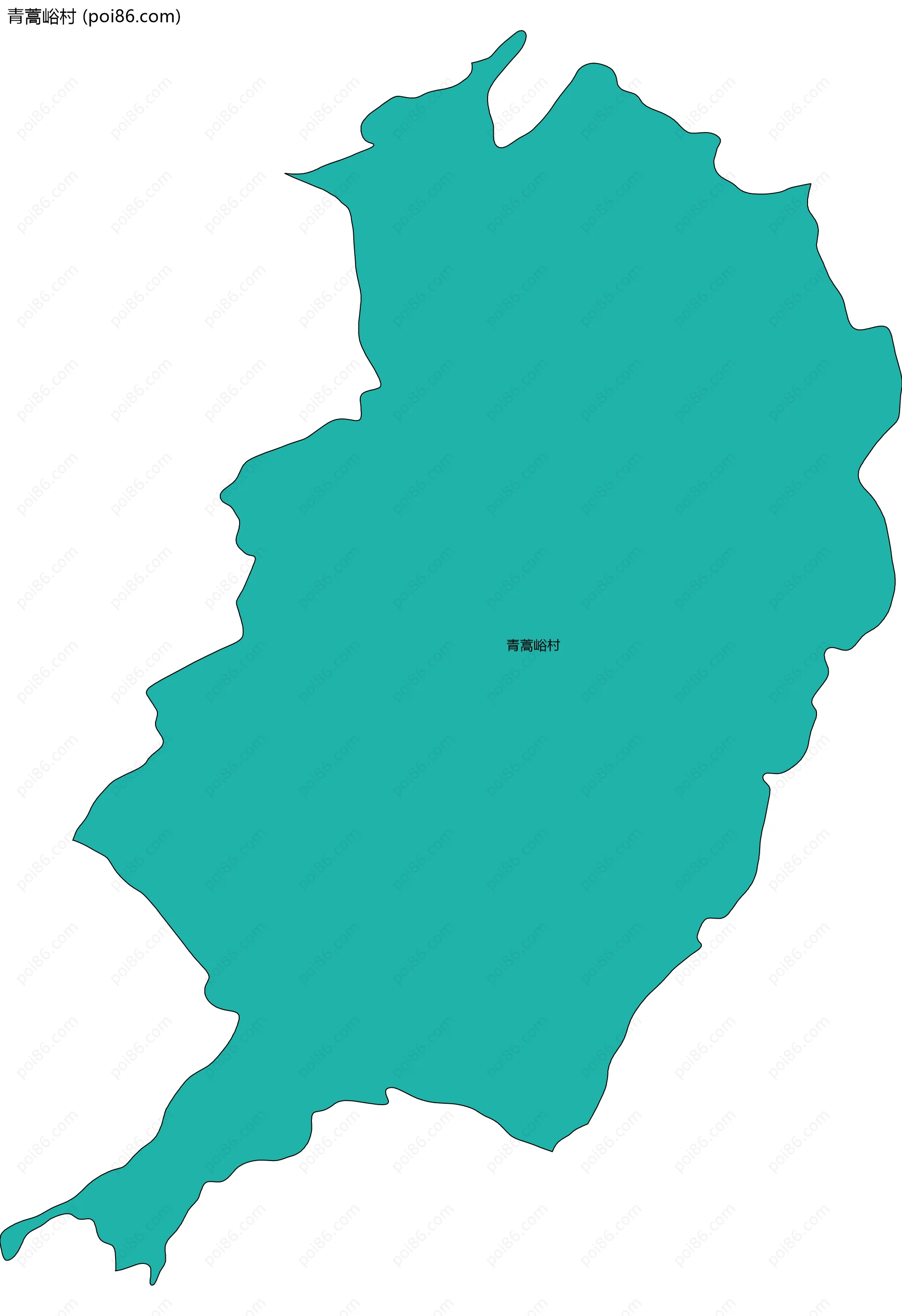 青蒿峪村边界地图