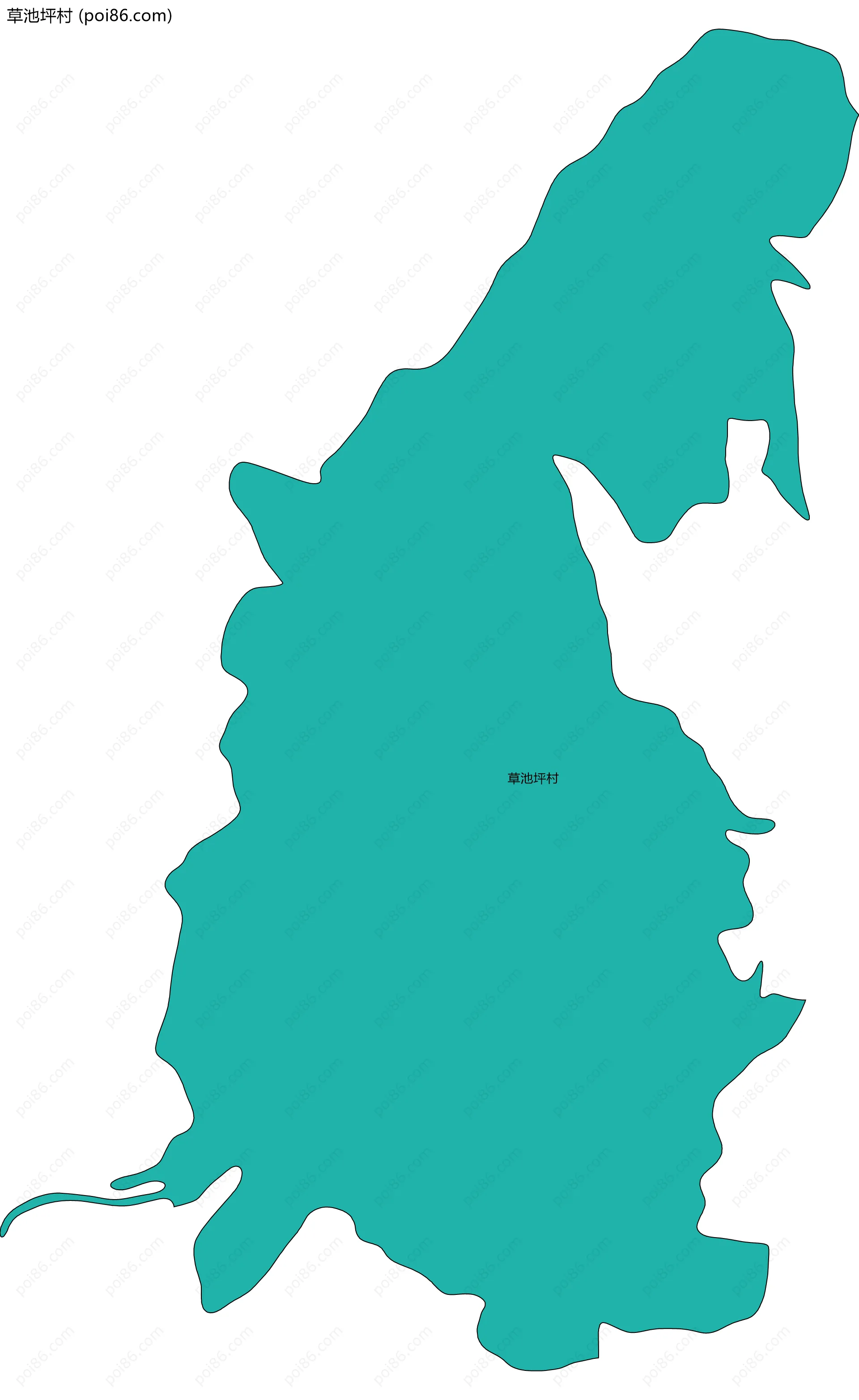 草池坪村边界地图