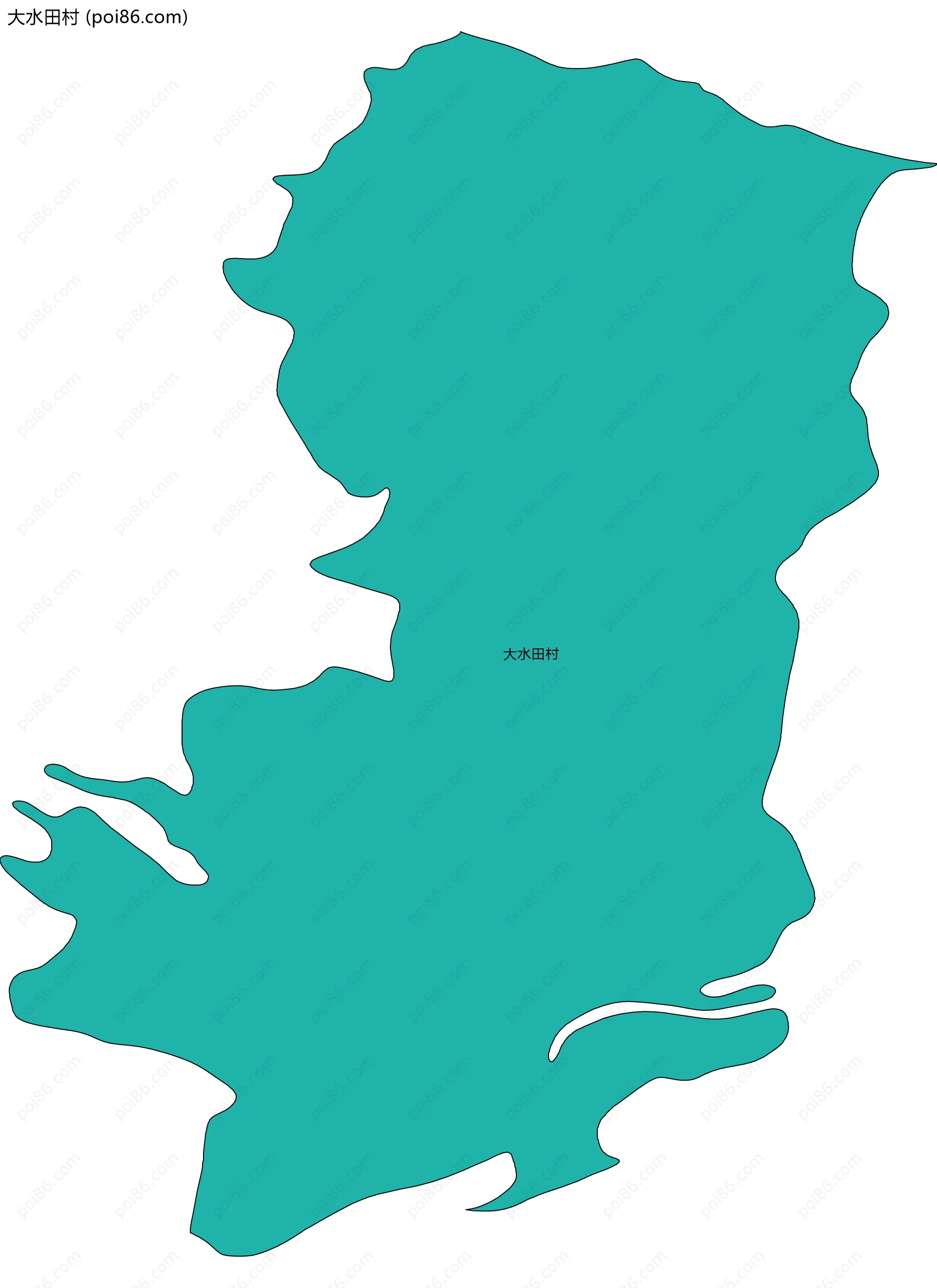 大水田村边界地图