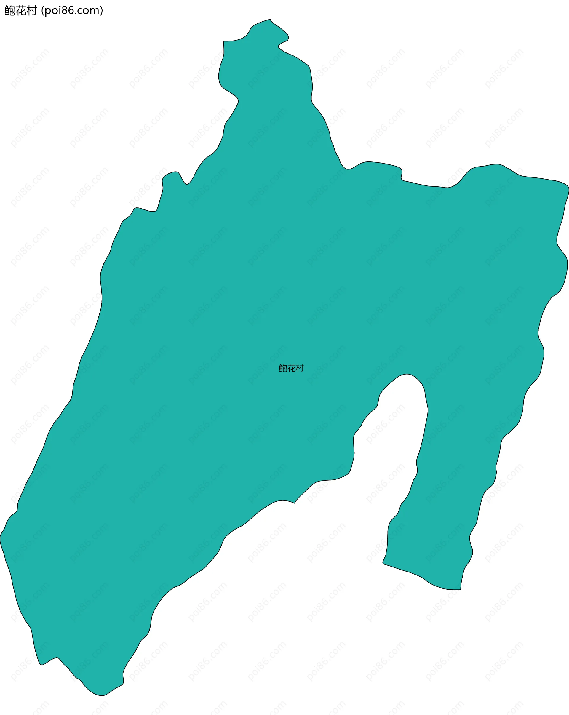 鲍花村边界地图