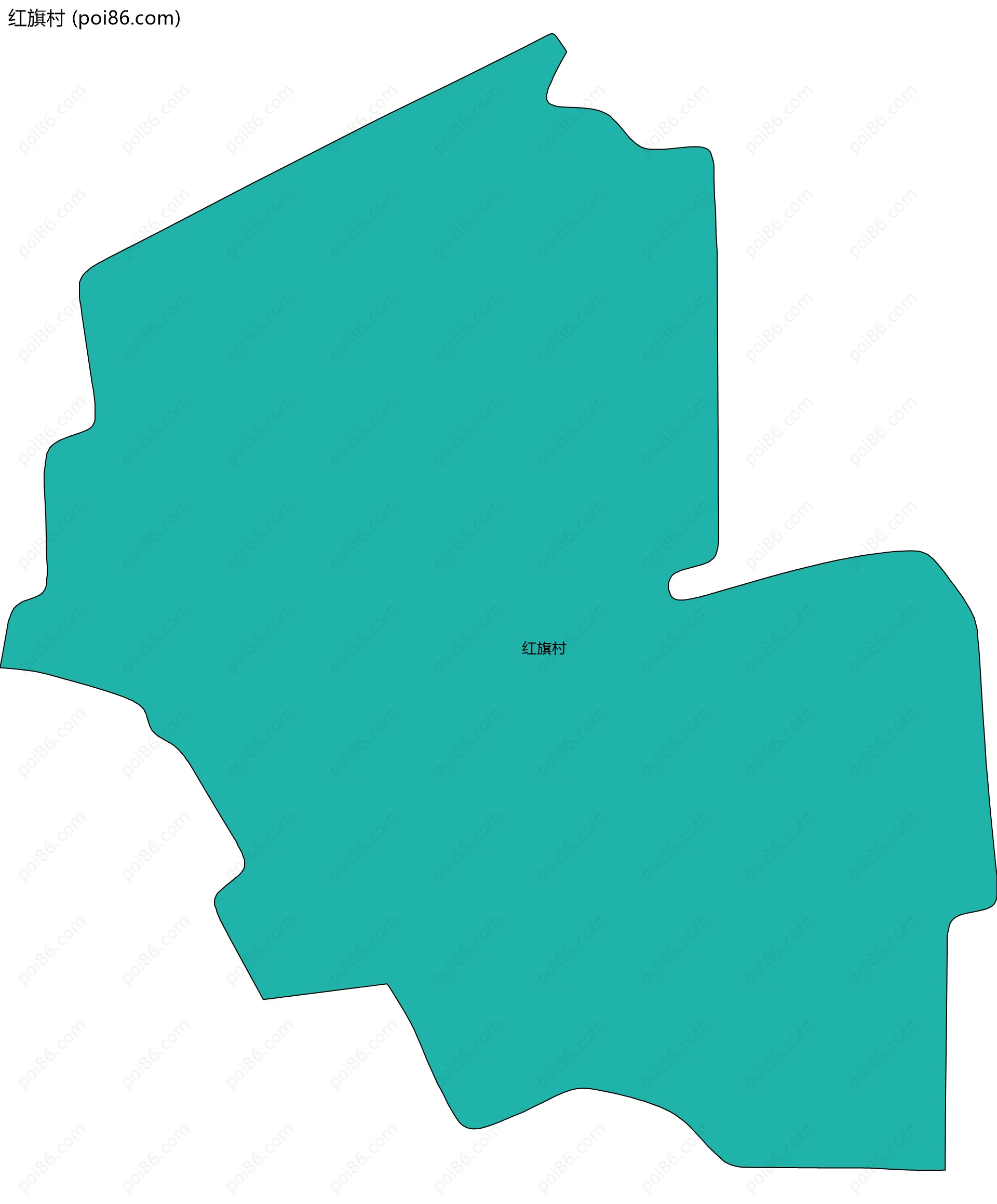 红旗村边界地图