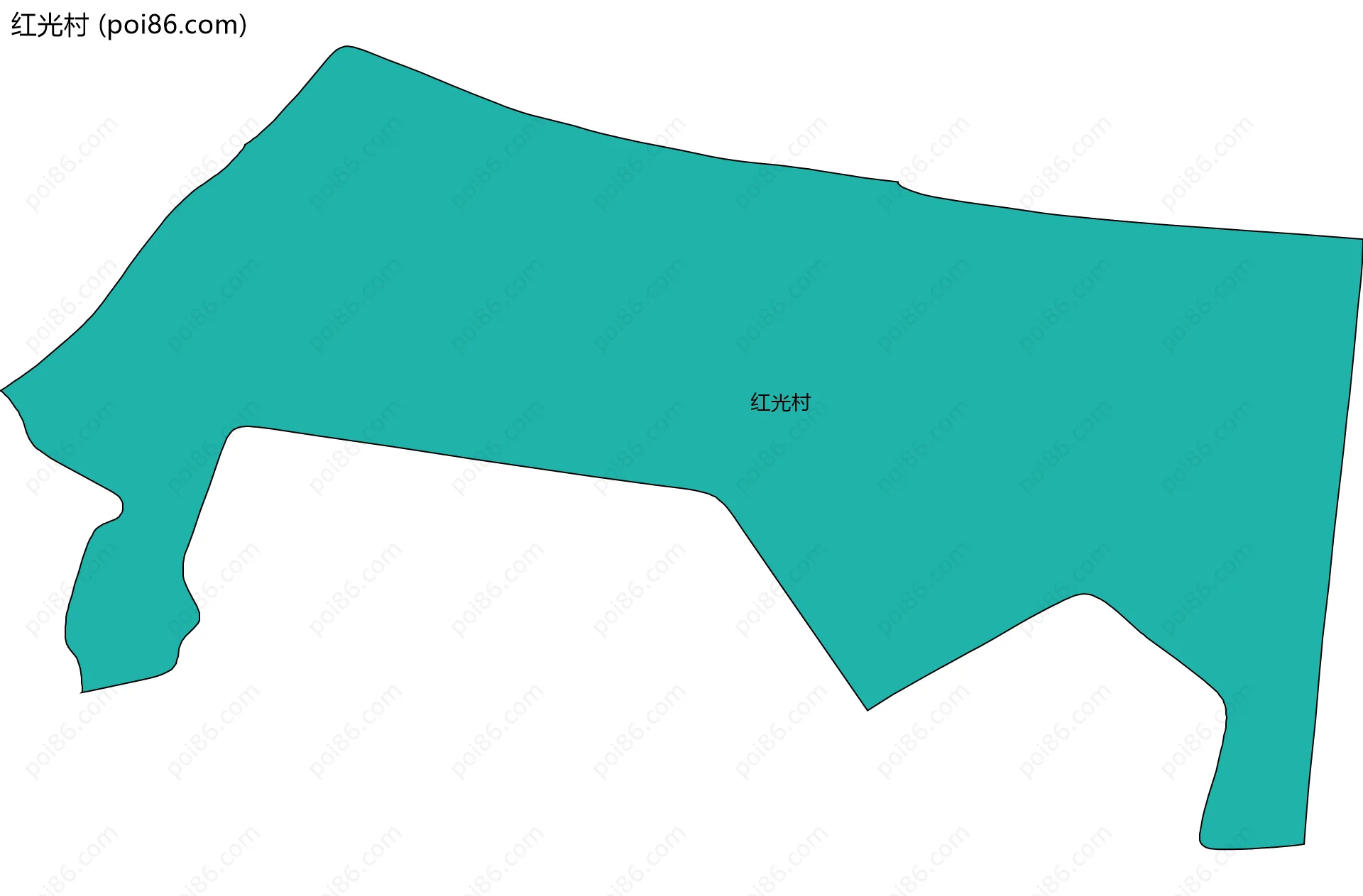 红光村边界地图