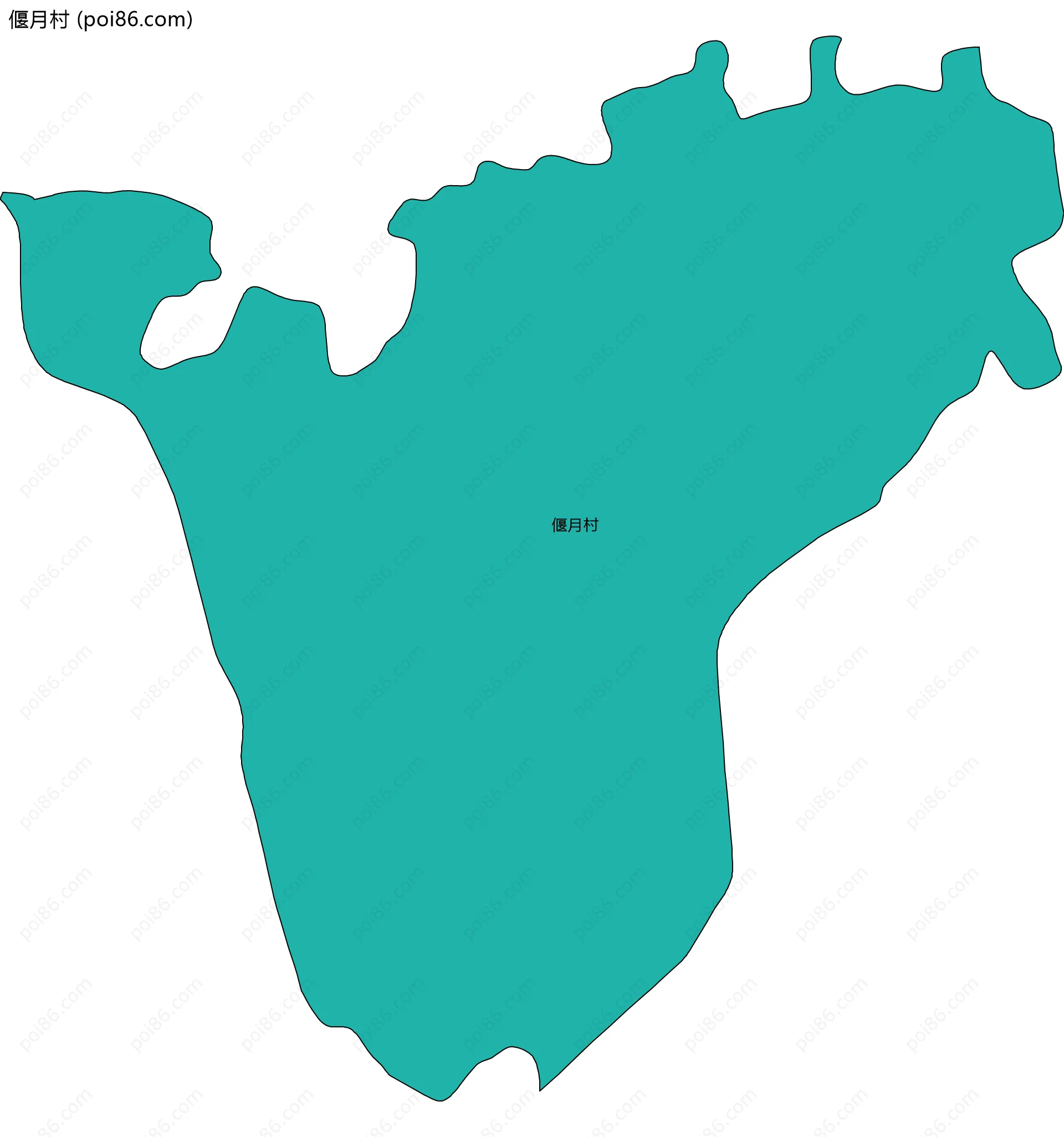 偃月村边界地图