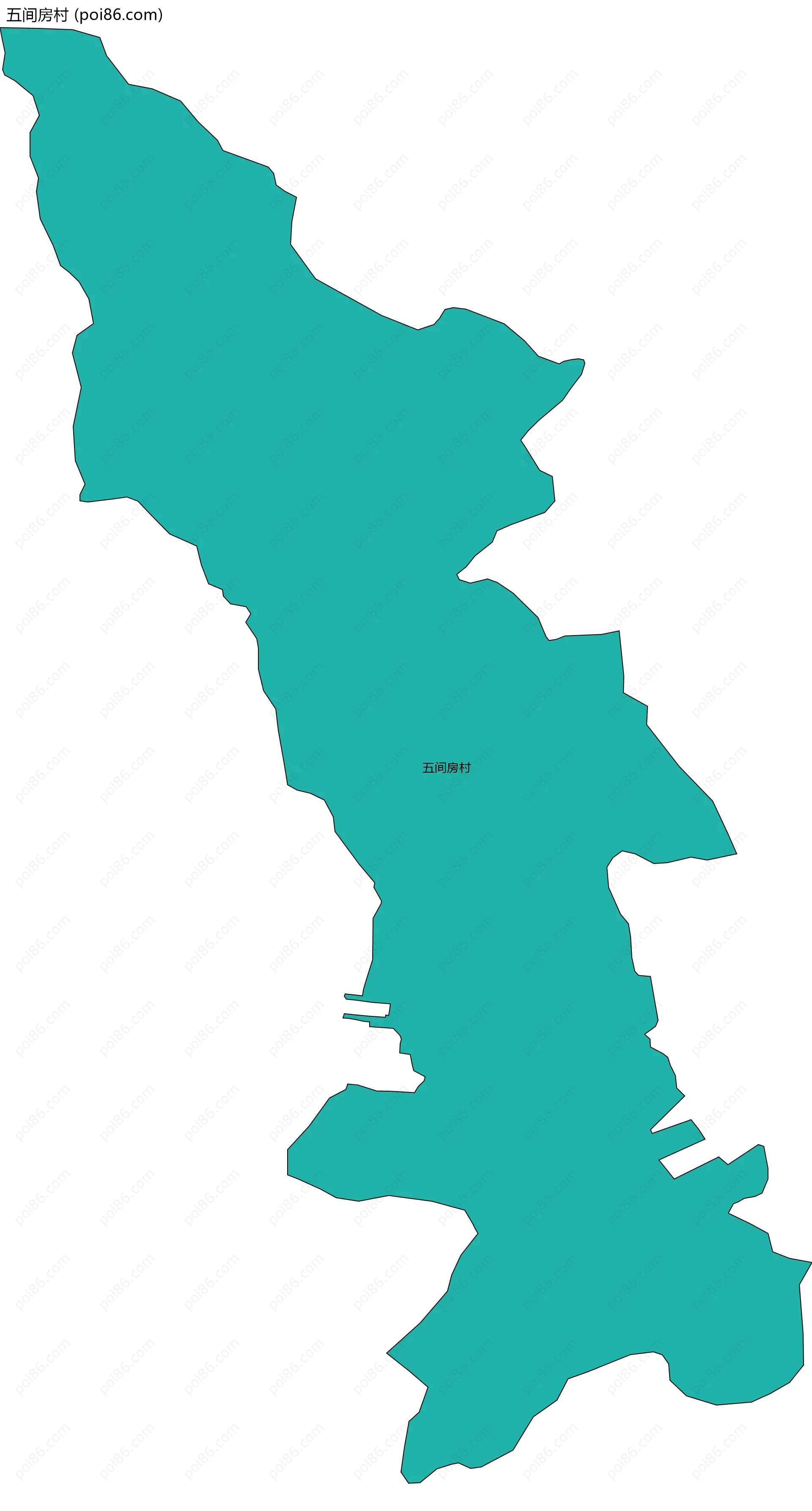 五间房村边界地图