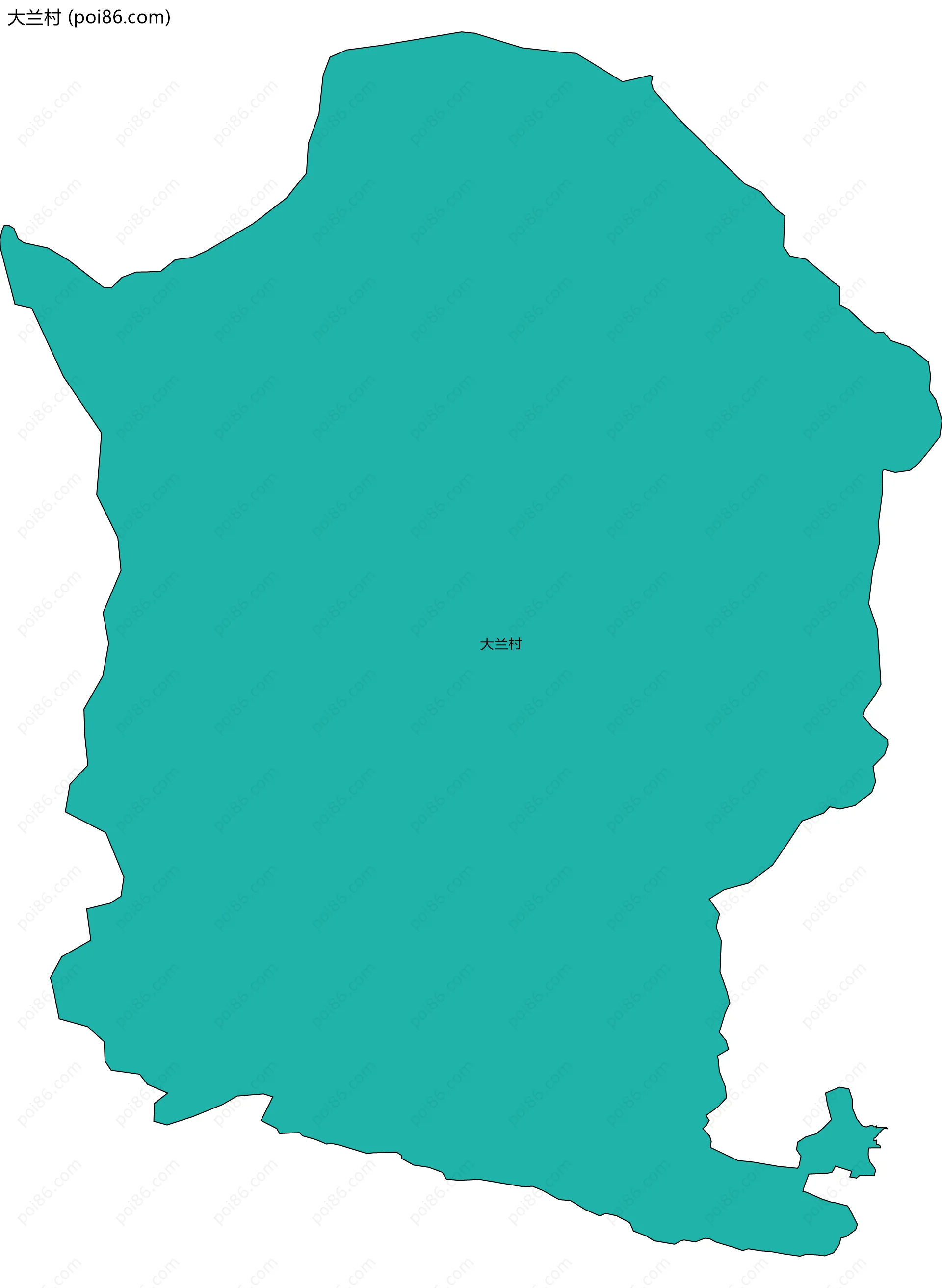 大兰村边界地图