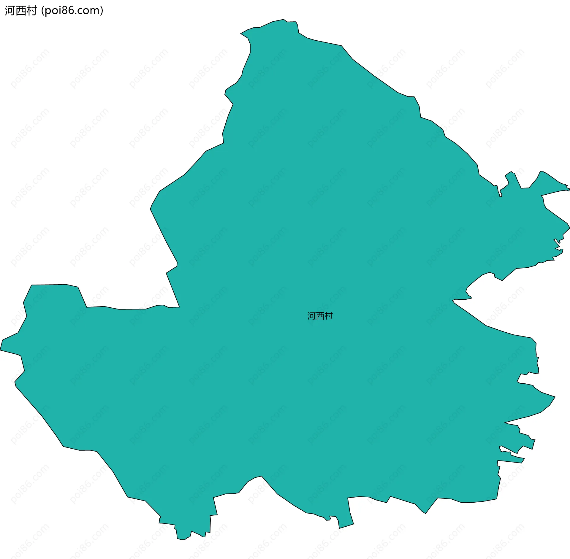 河西村边界地图