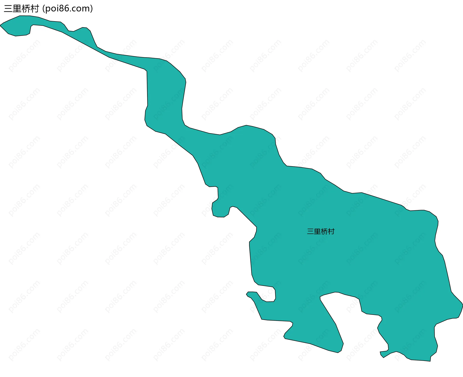 三里桥村边界地图