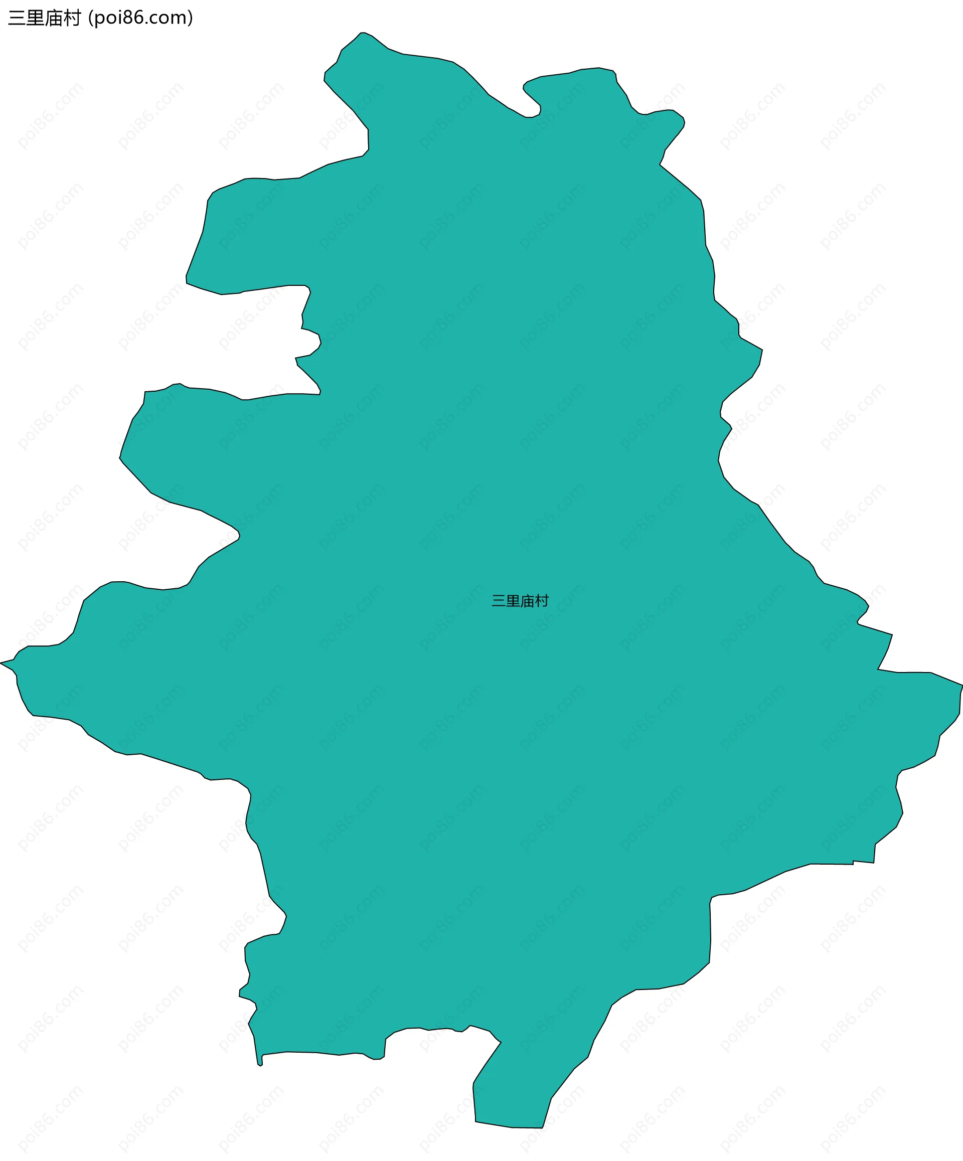 三里庙村边界地图