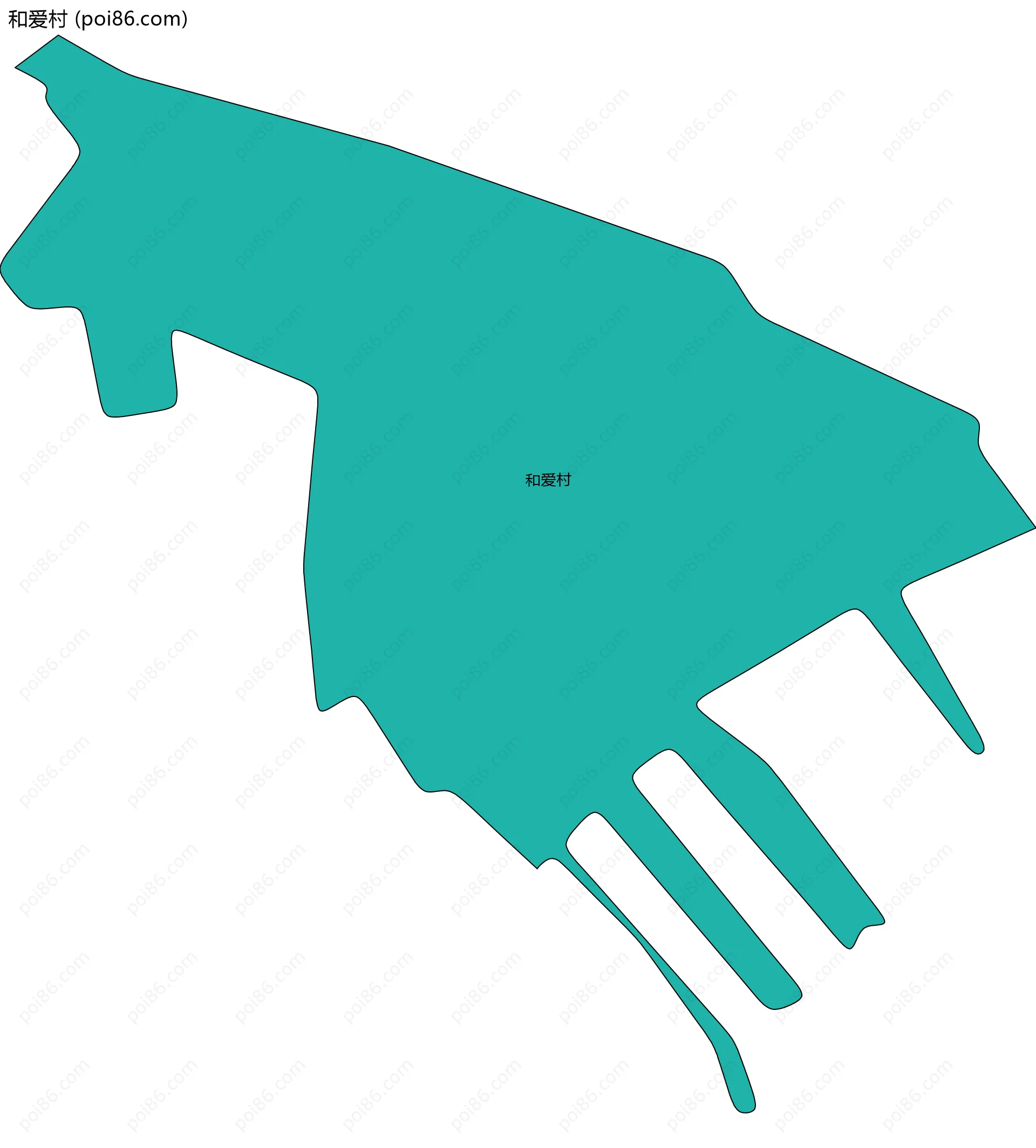 和爱村边界地图