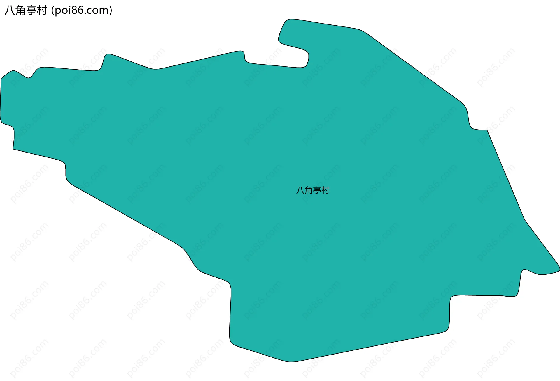八角亭村边界地图