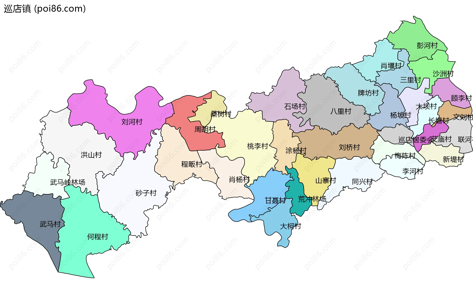 巡店镇边界地图(五级行政区划)