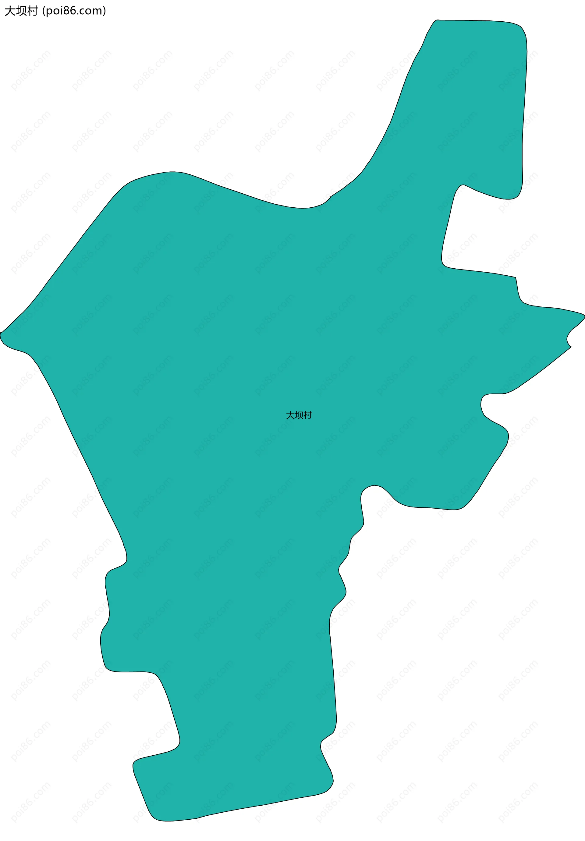 大坝村边界地图