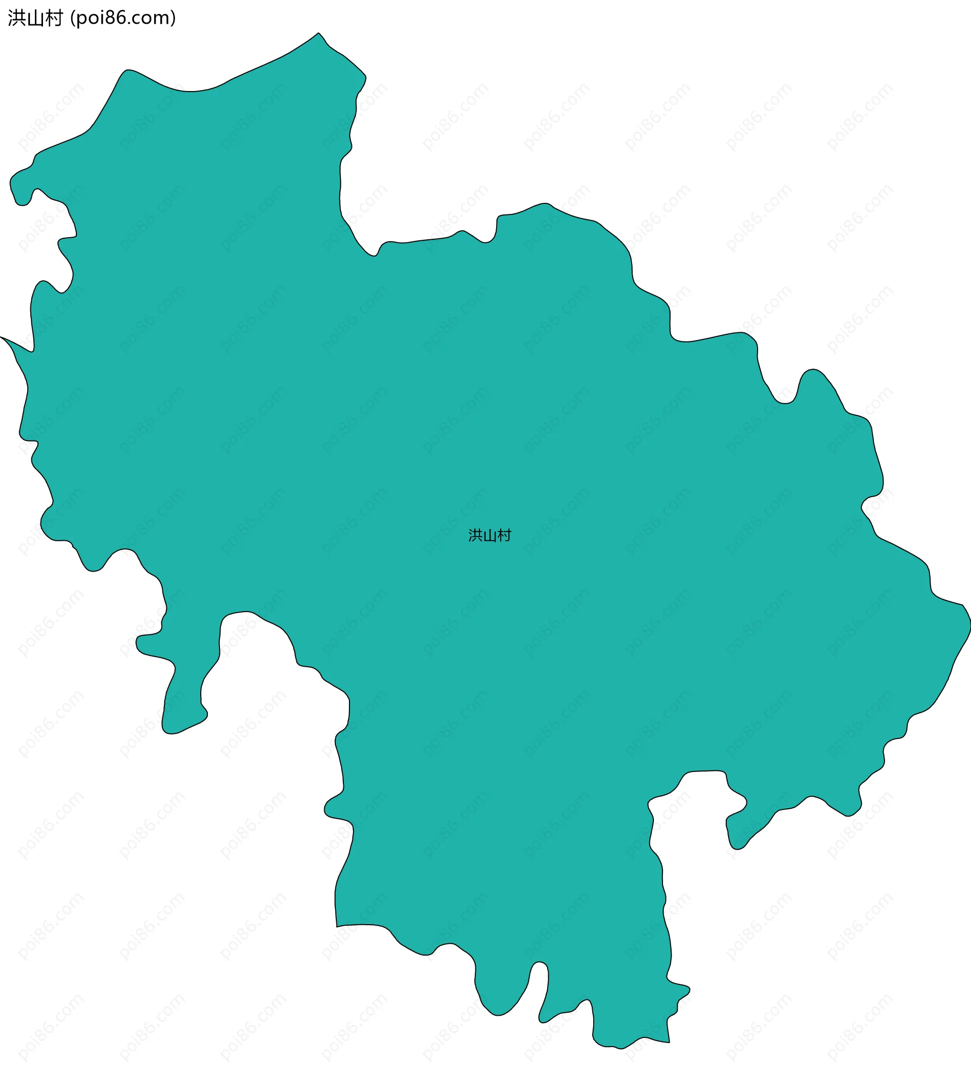 洪山村边界地图