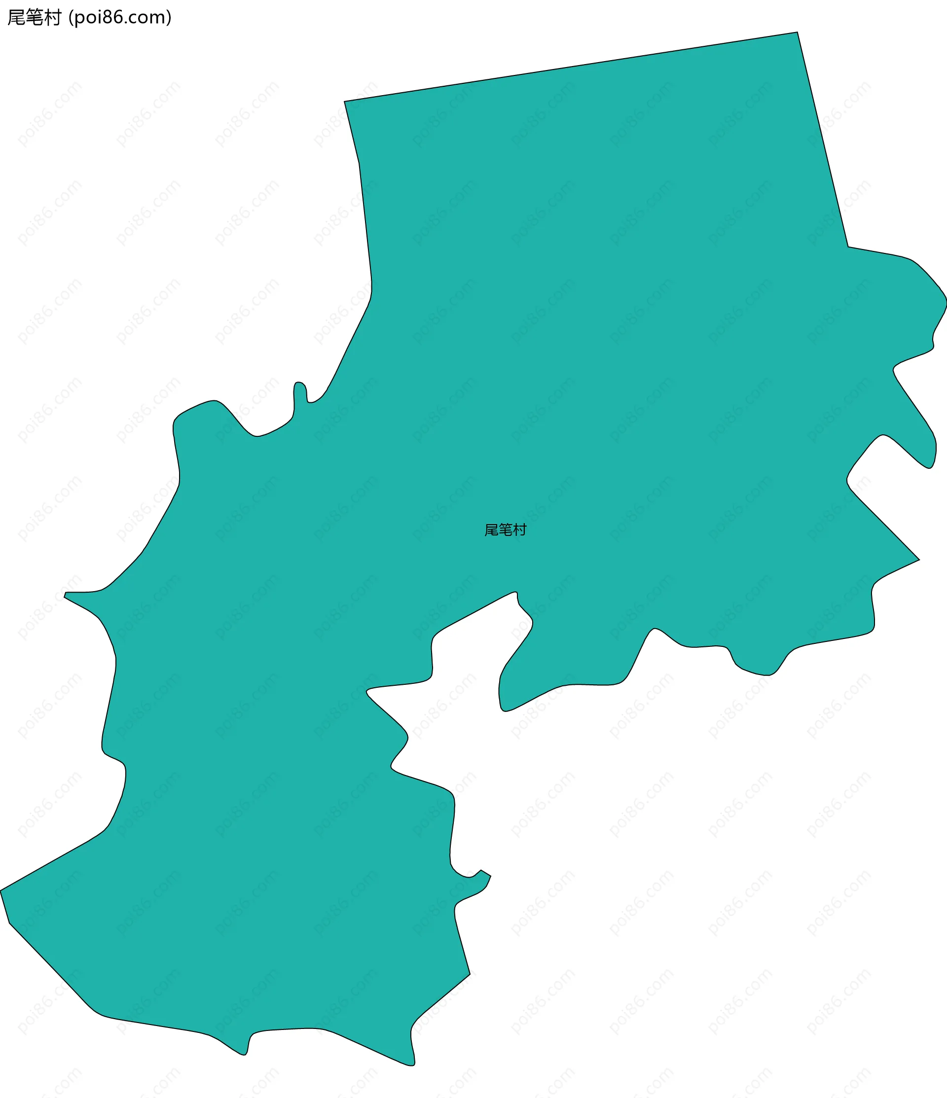 尾笔村边界地图