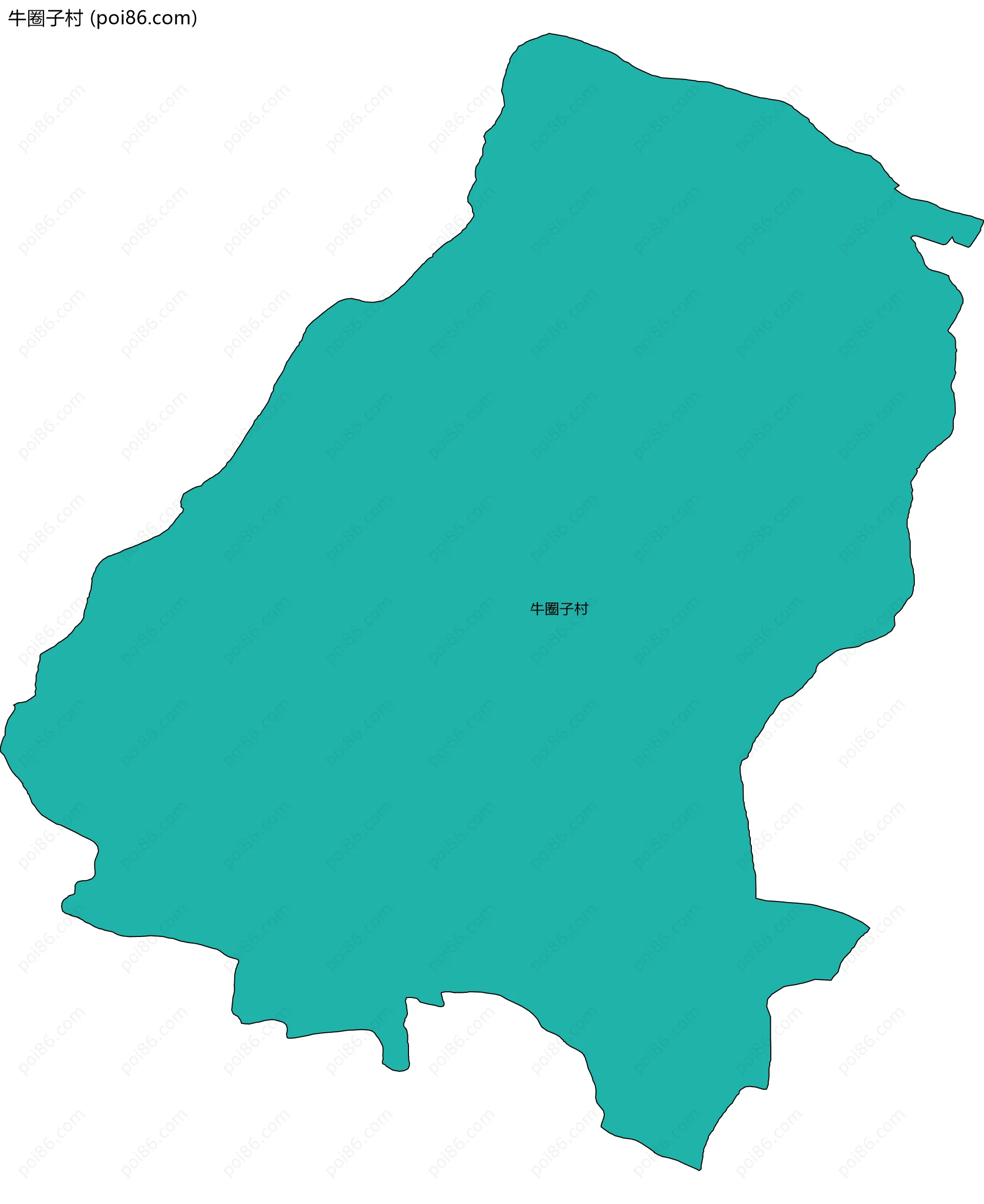 牛圈子村边界地图