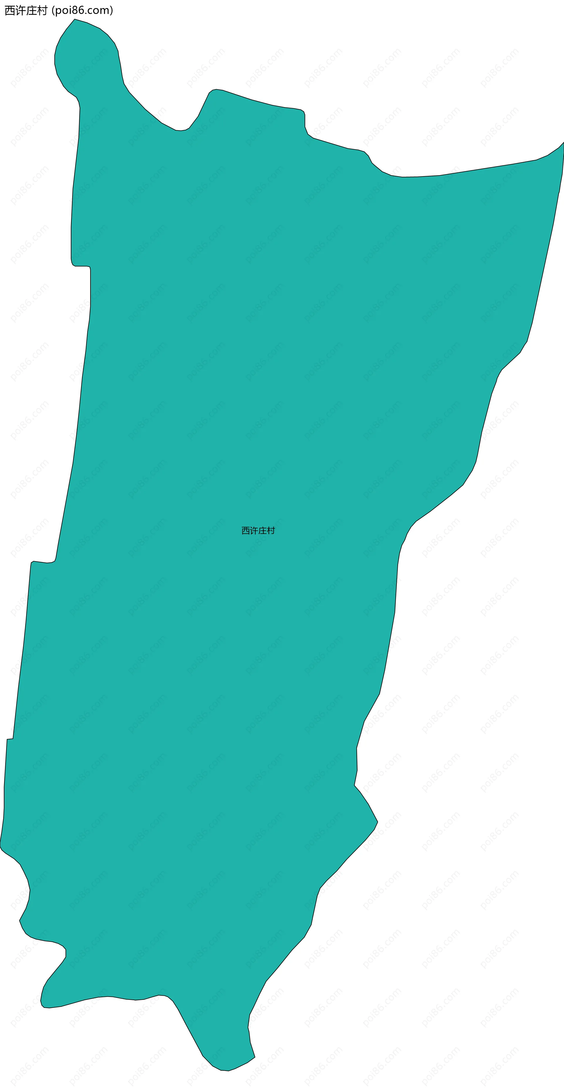 西许庄村边界地图