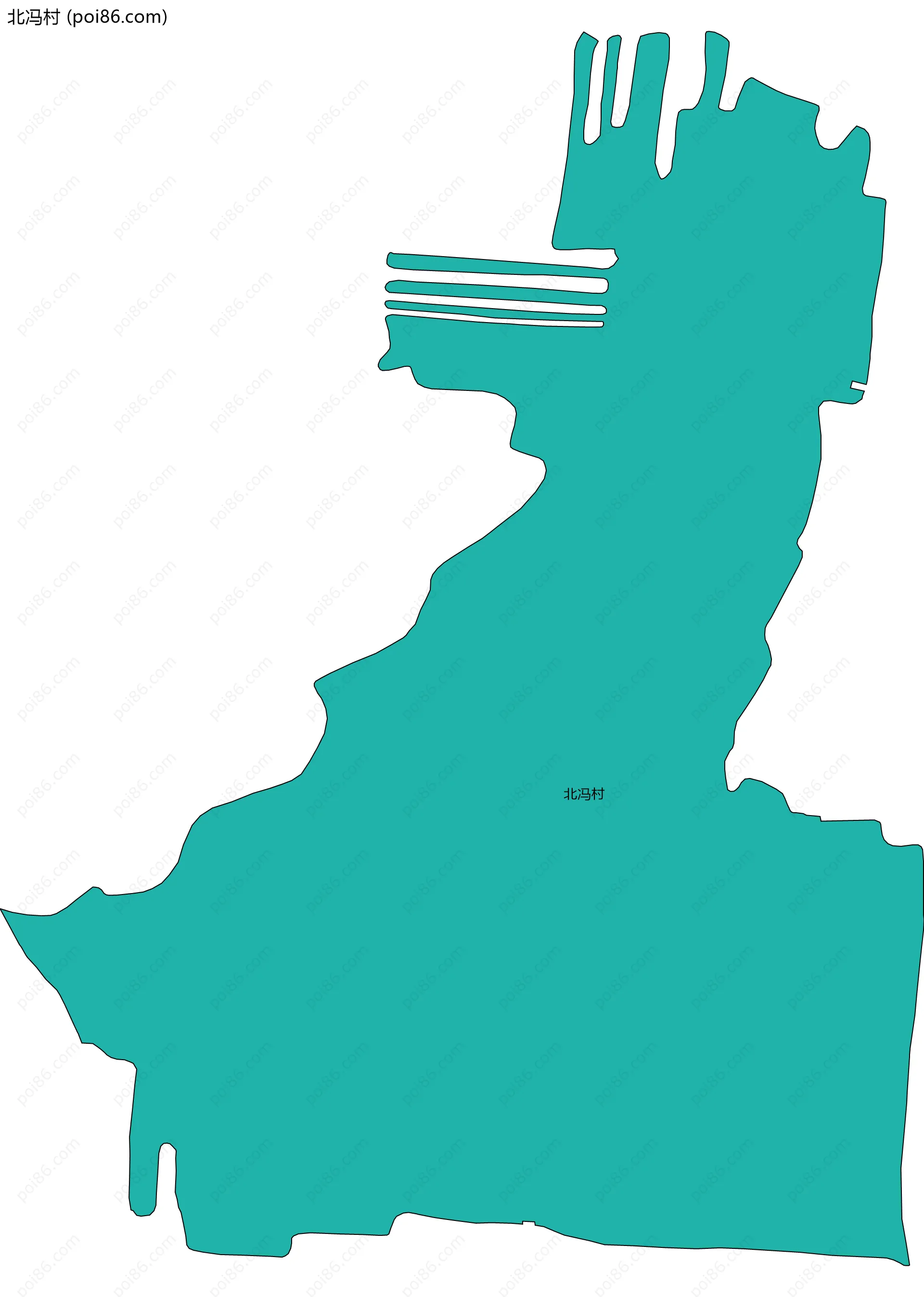 北冯村边界地图