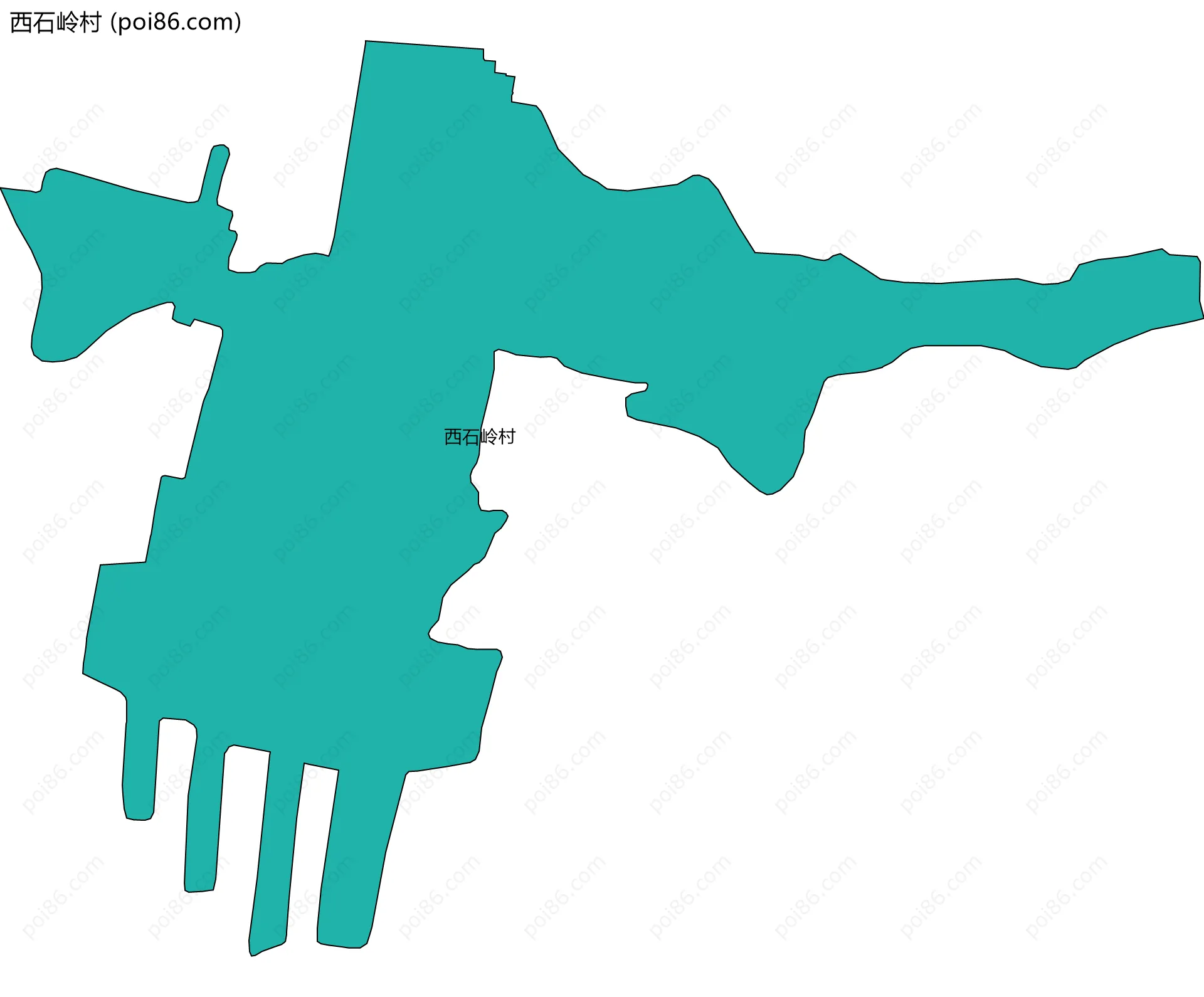 西石岭村边界地图