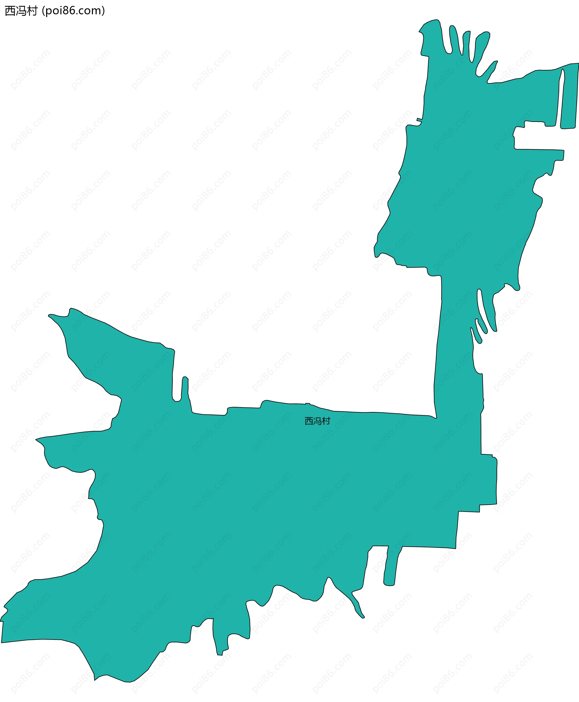 西冯村边界地图