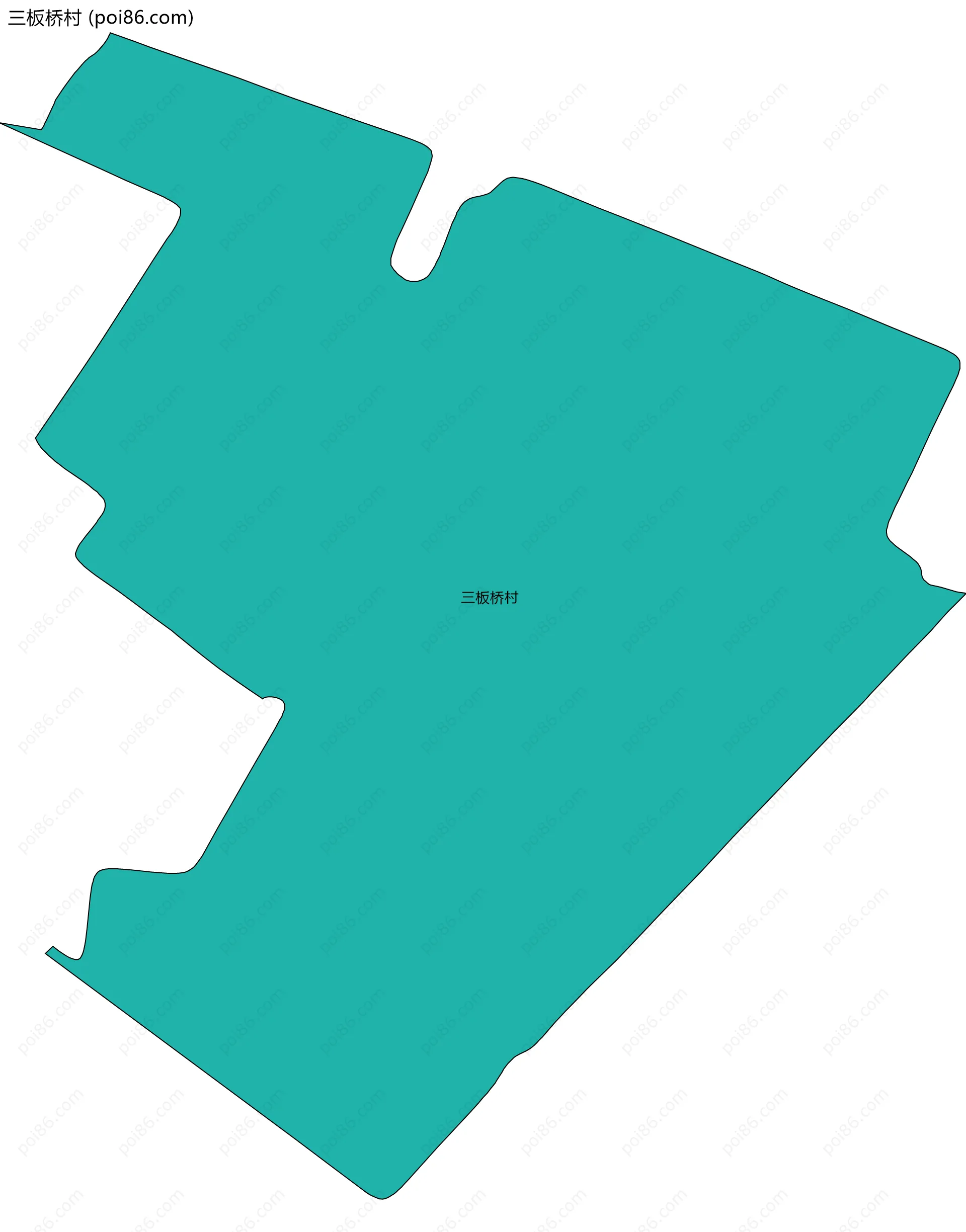 三板桥村边界地图