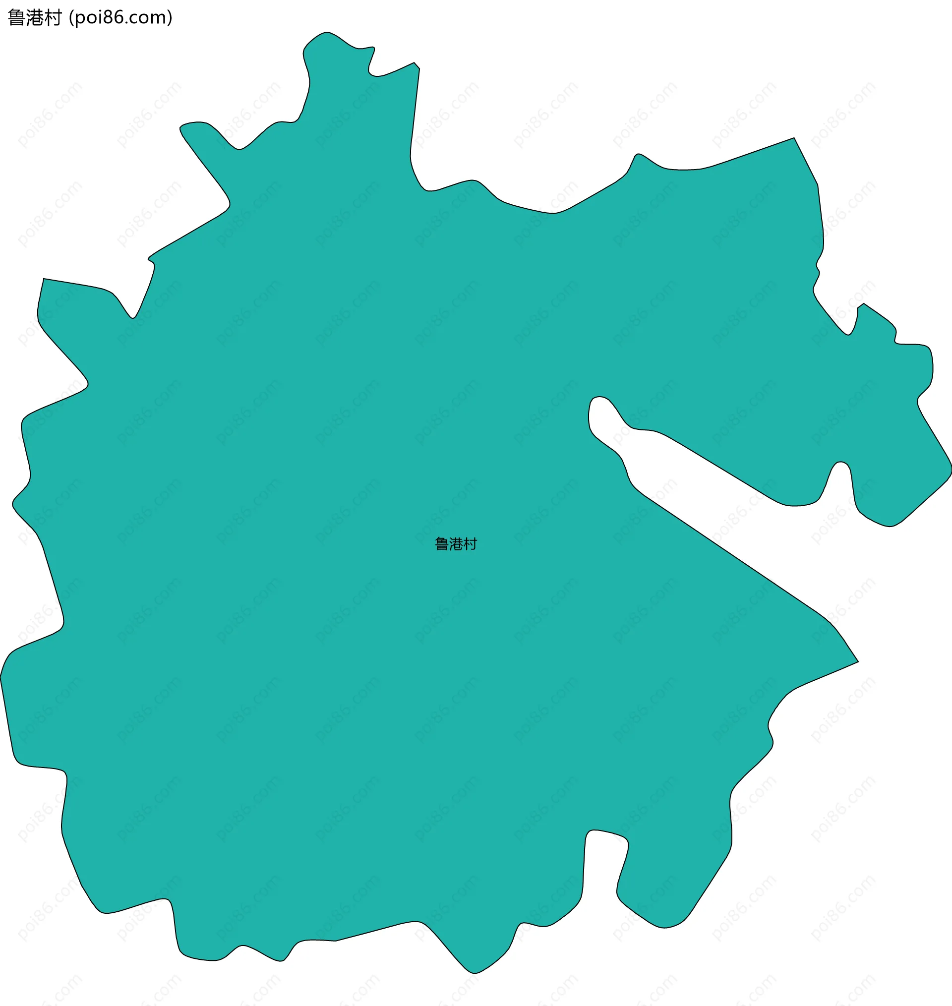 鲁港村边界地图