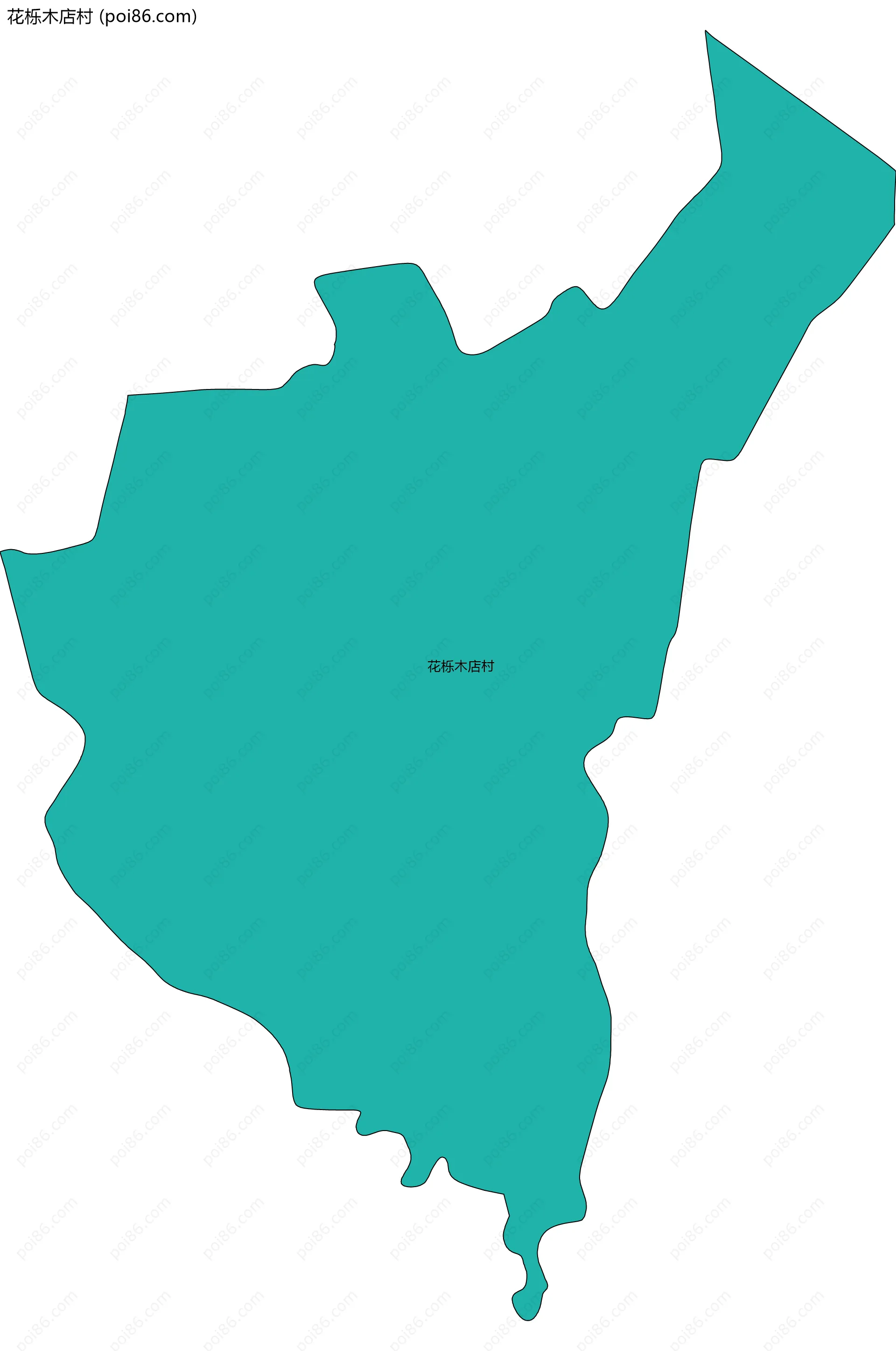 花栎木店村边界地图