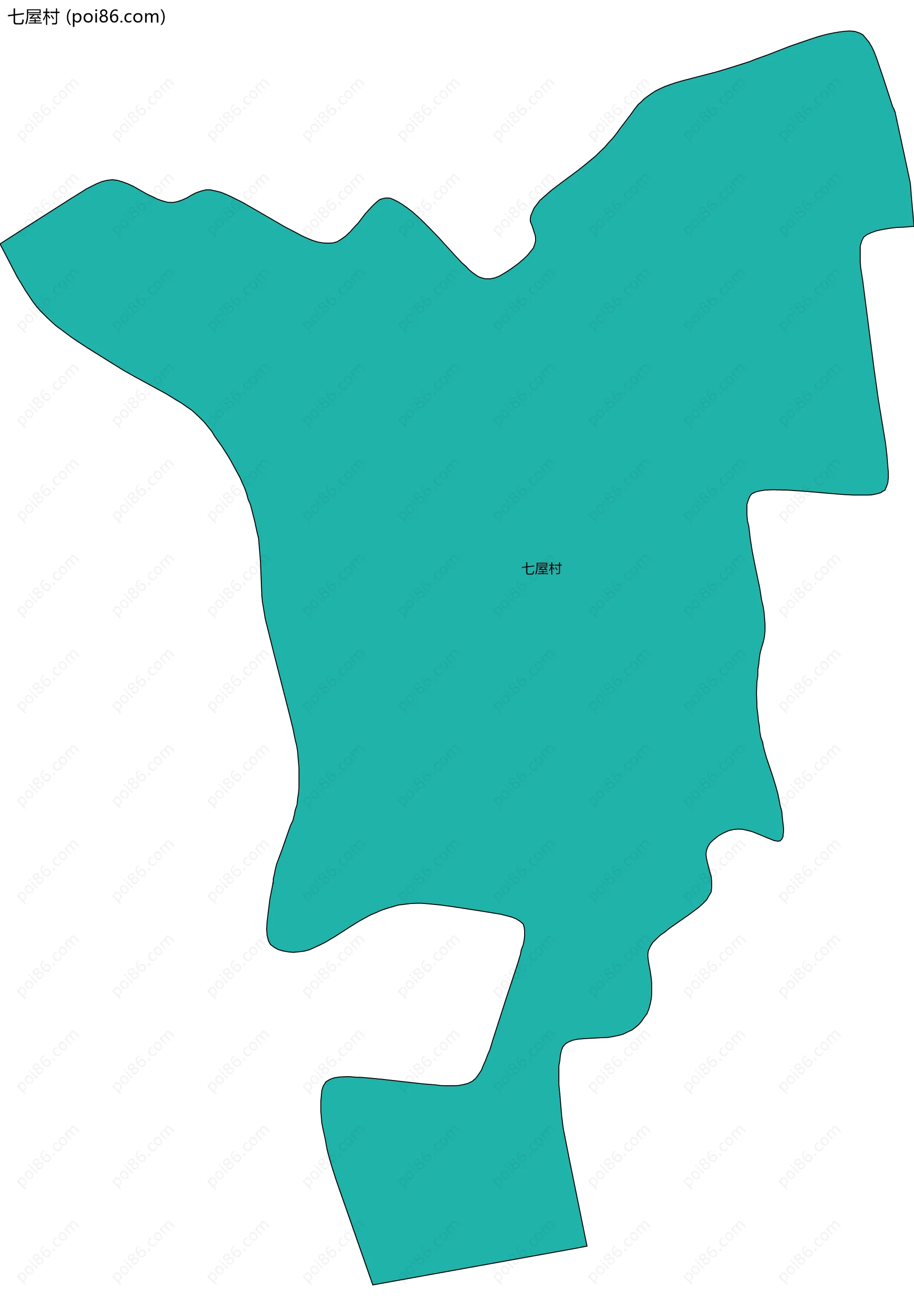 七屋村边界地图