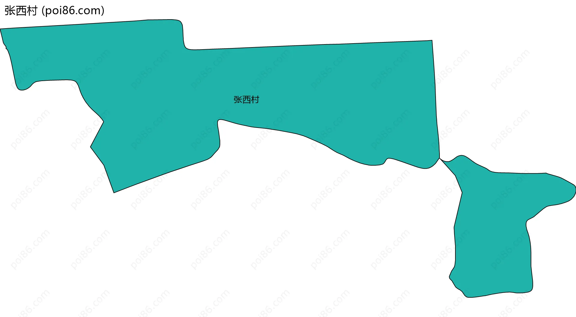 张西村边界地图