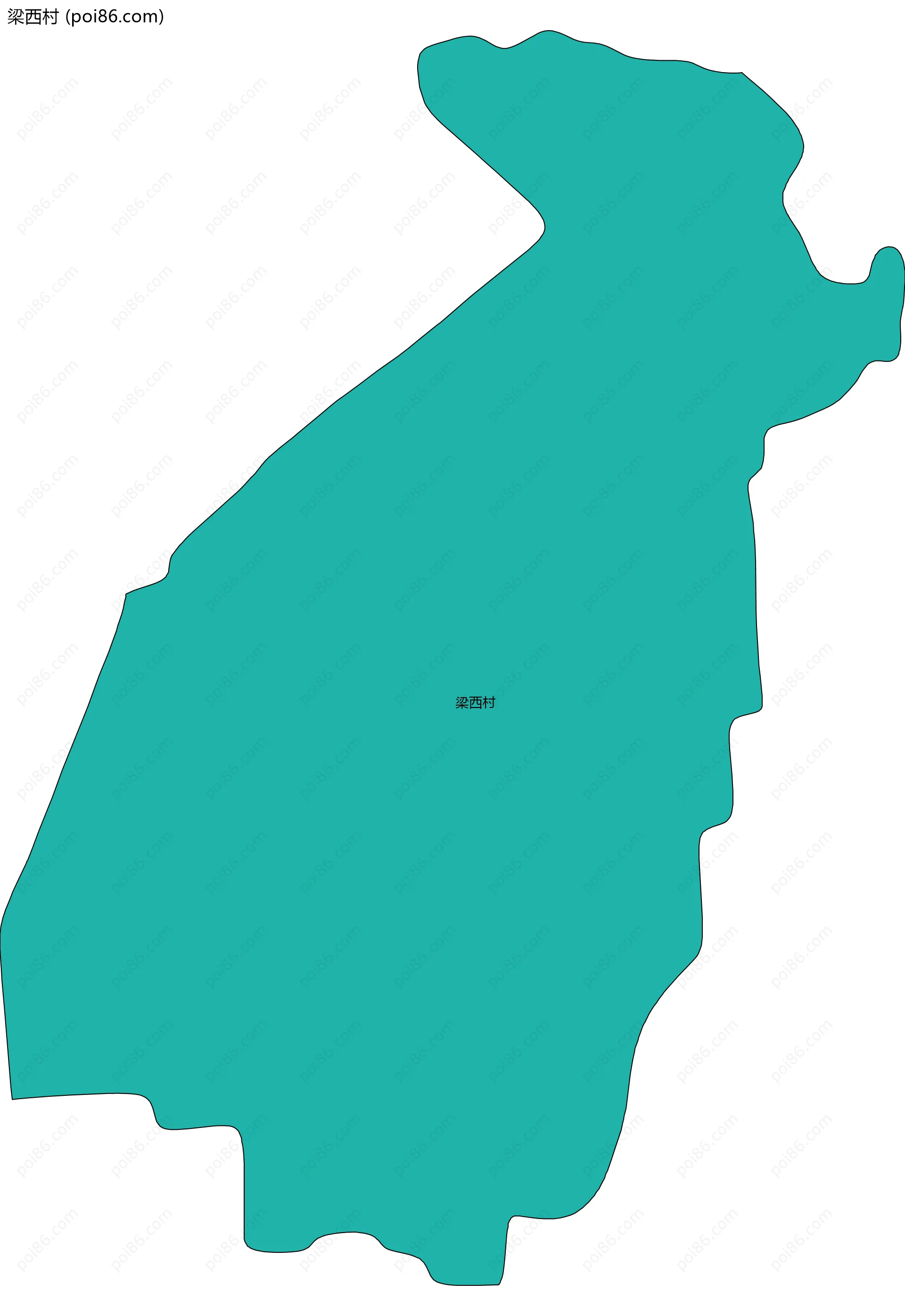 梁西村边界地图