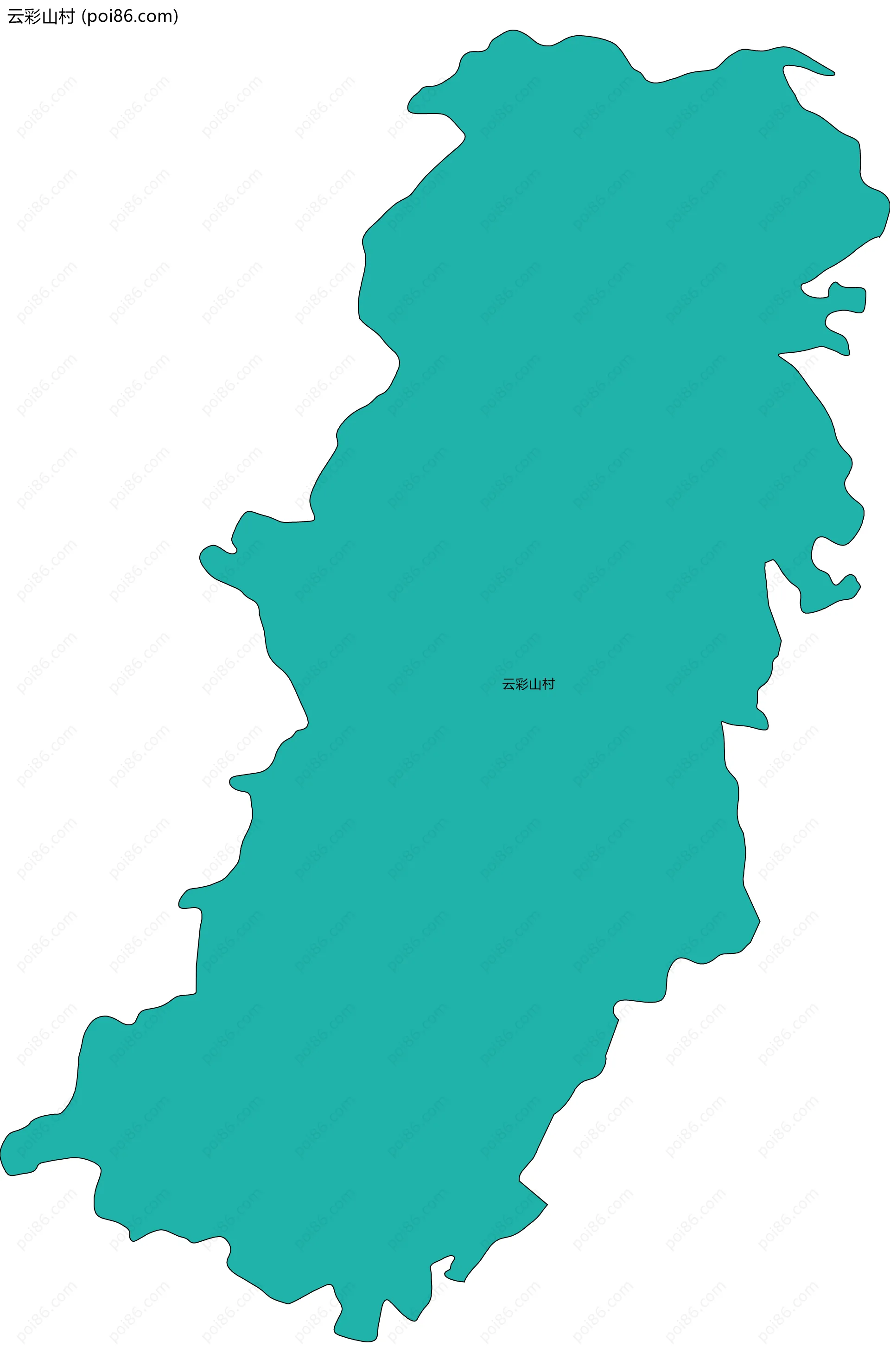 云彩山村边界地图