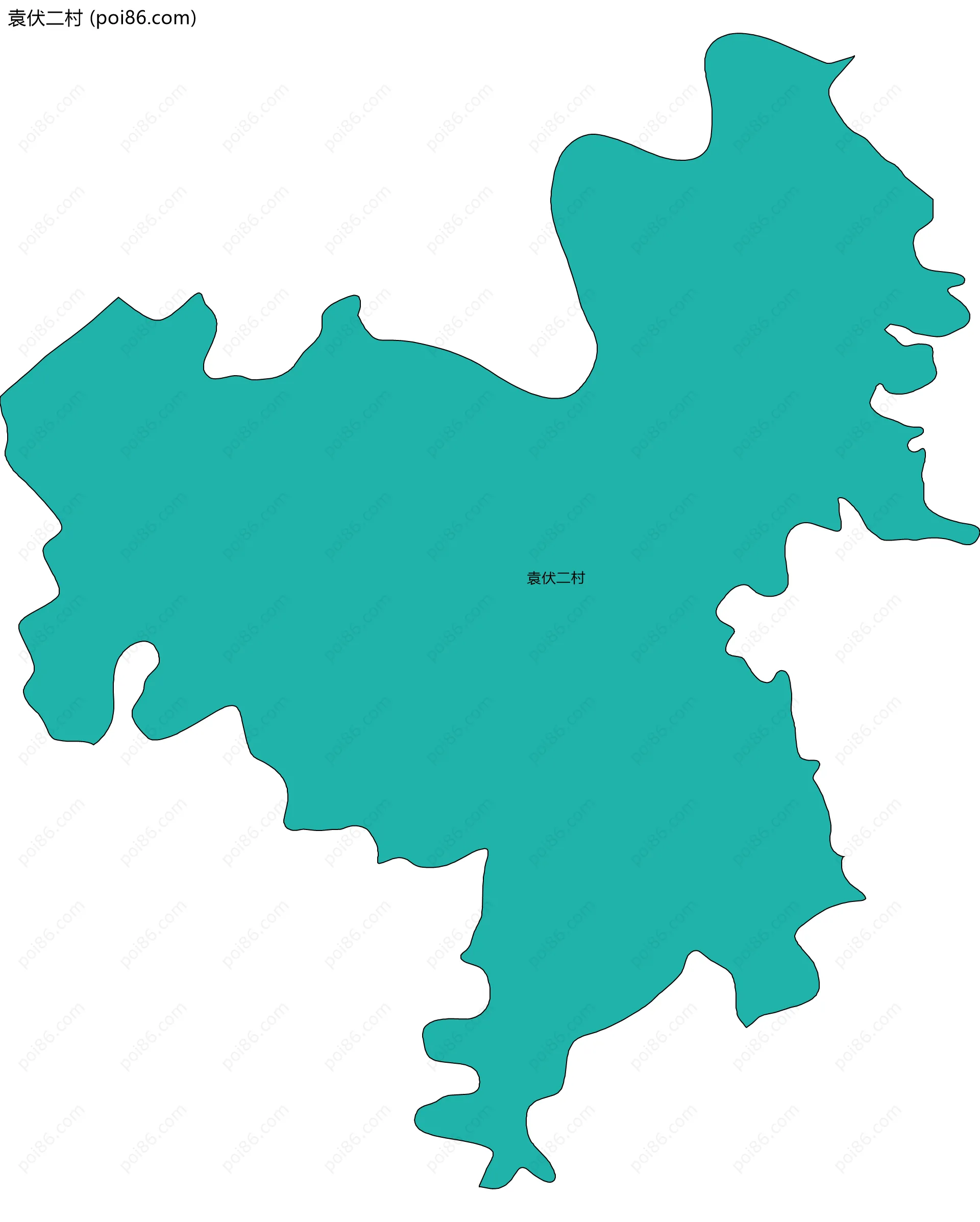 袁伏二村边界地图