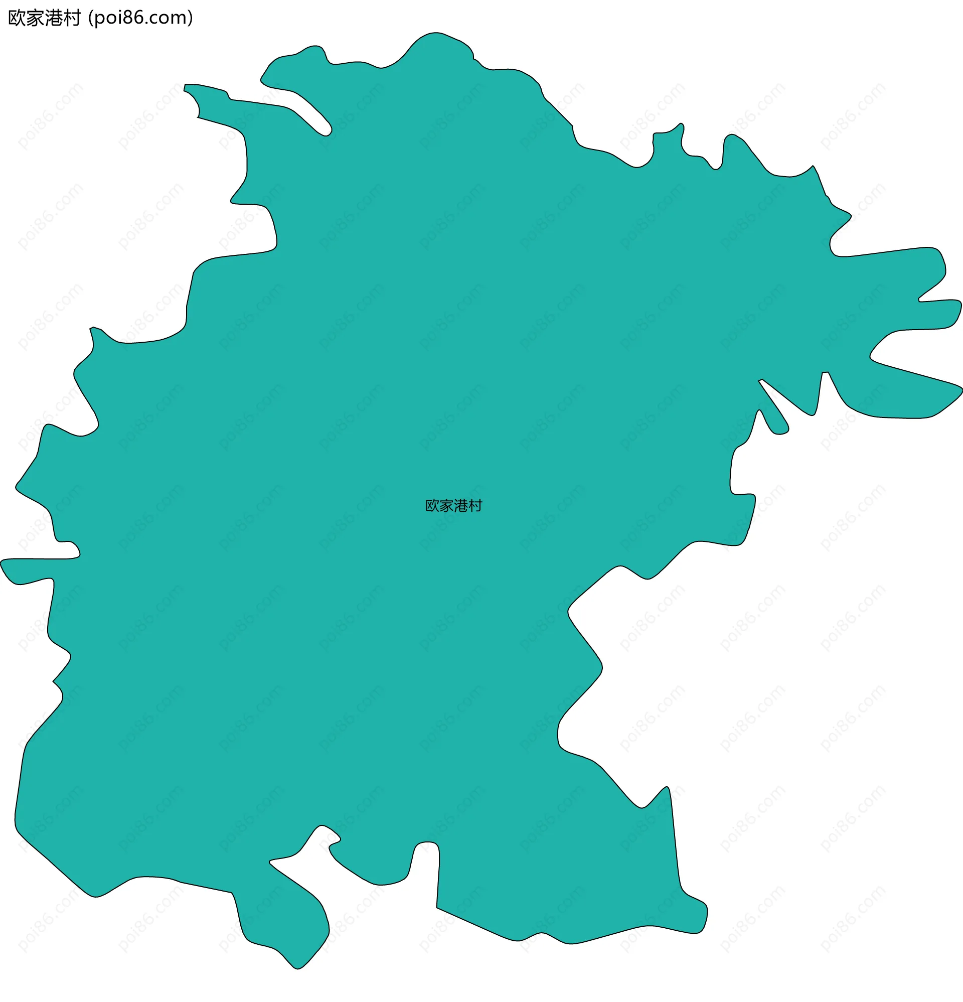 欧家港村边界地图