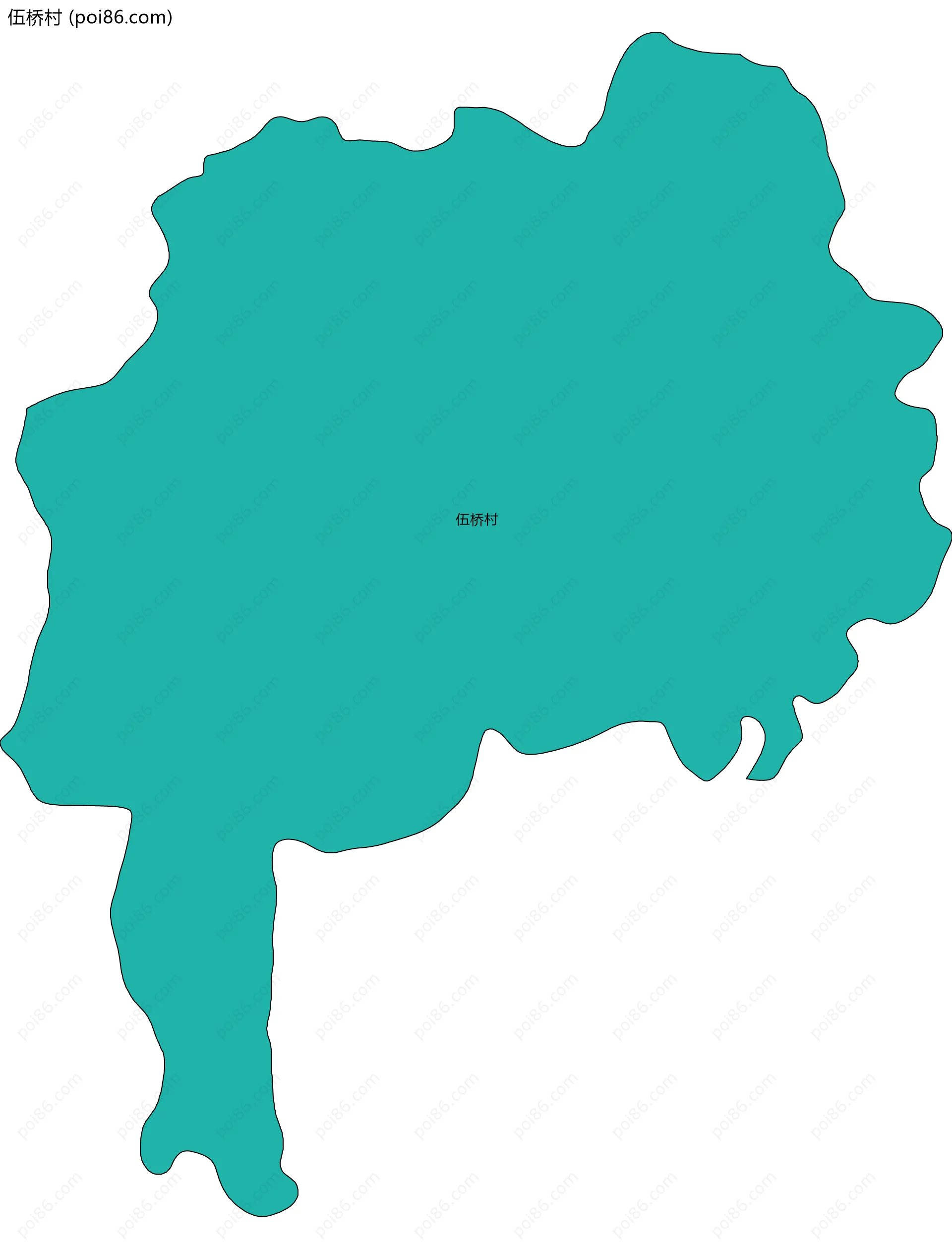 伍桥村边界地图