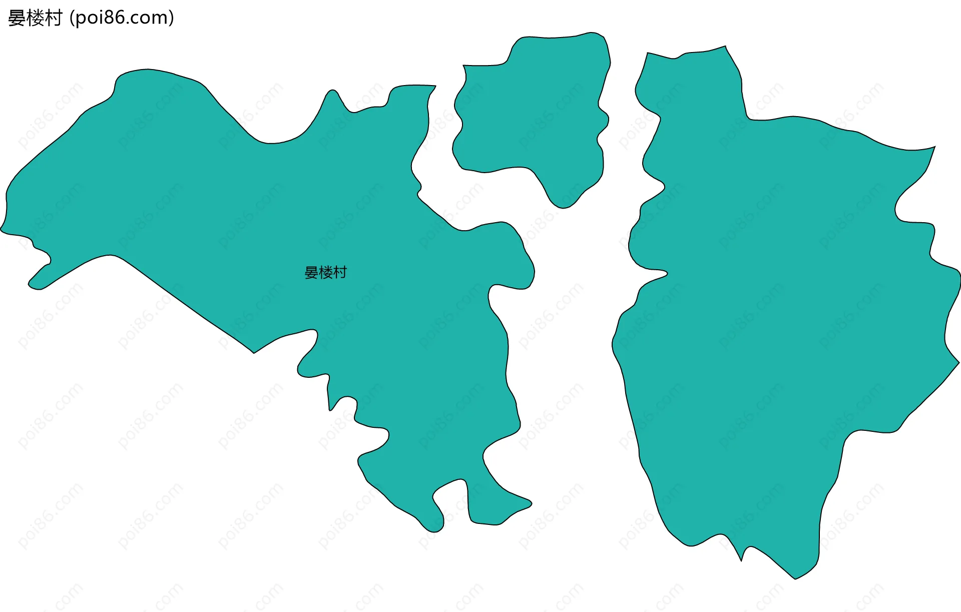 晏楼村边界地图